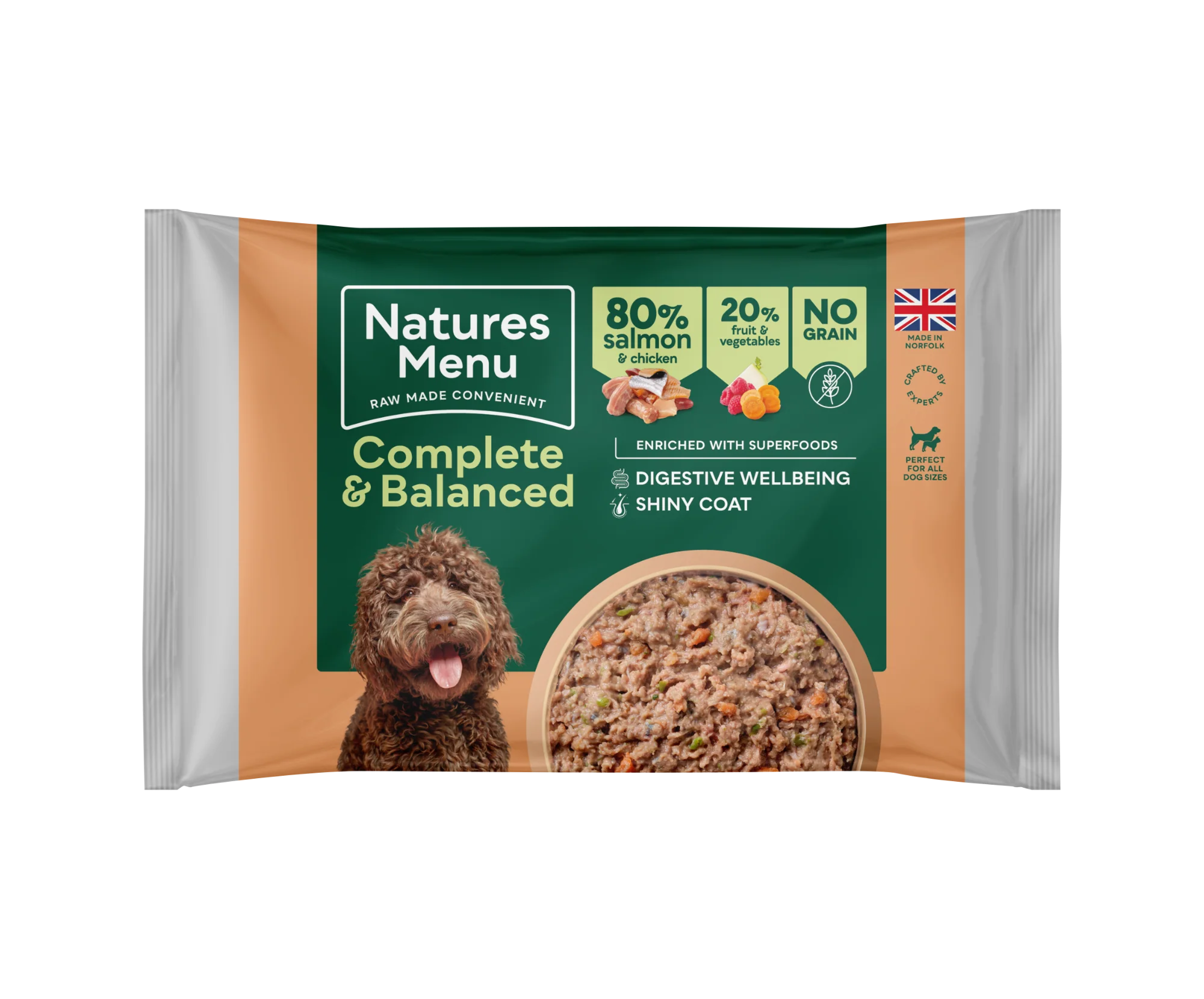 Natures Menu Complete & Balanced 80/20 Blocks Salmon & Chicken 500g