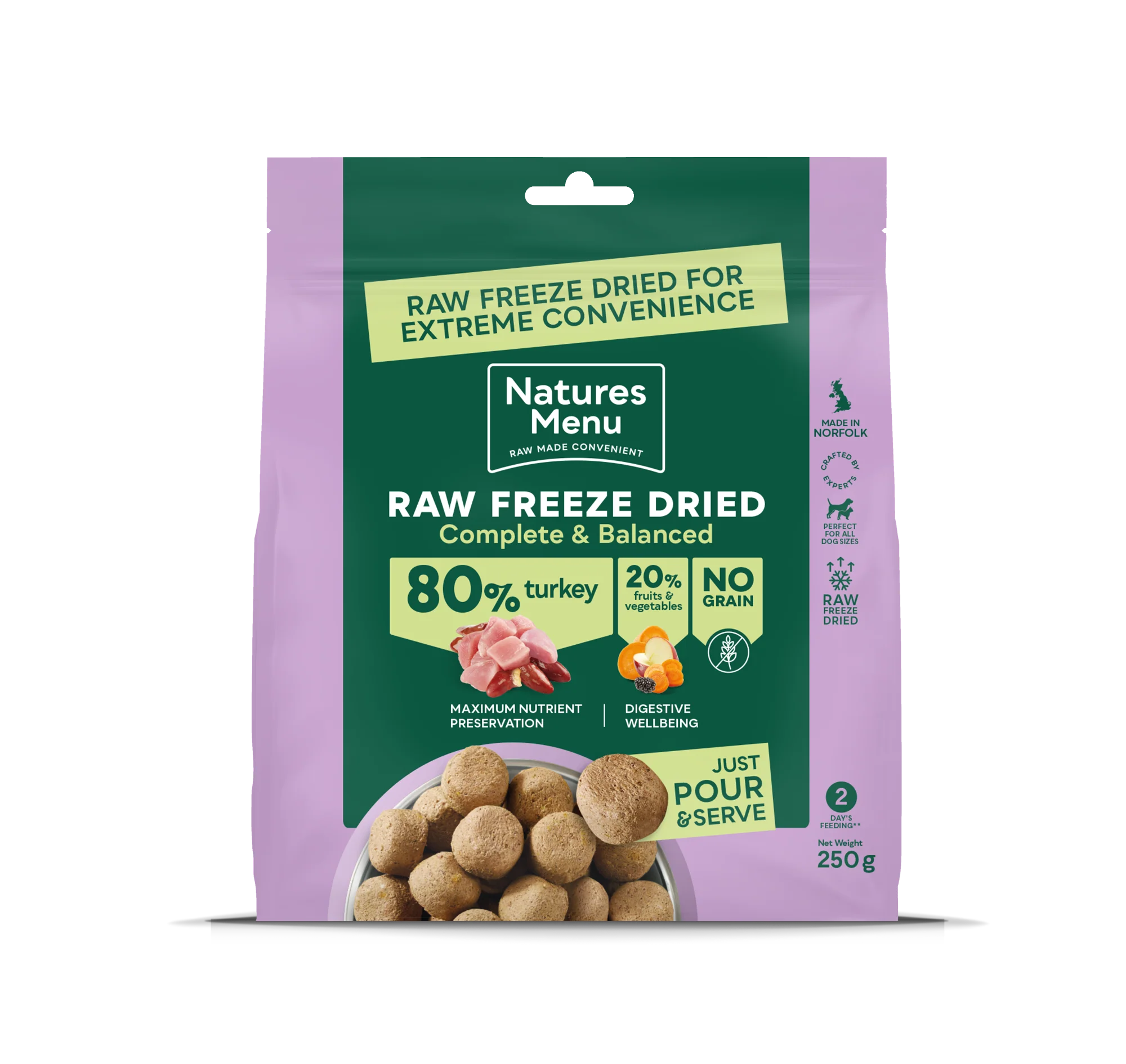 Natures Menu Complete and Balanced 80/20 Turkey 250g