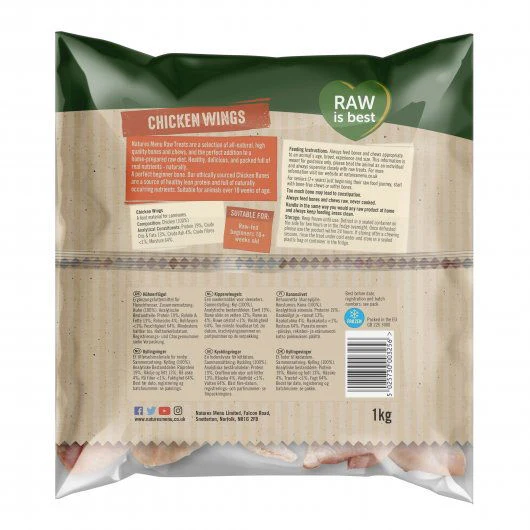 Natures Menu Dog Raw Frozen Meat Chunks Chicken Wings 1kg - Image 2