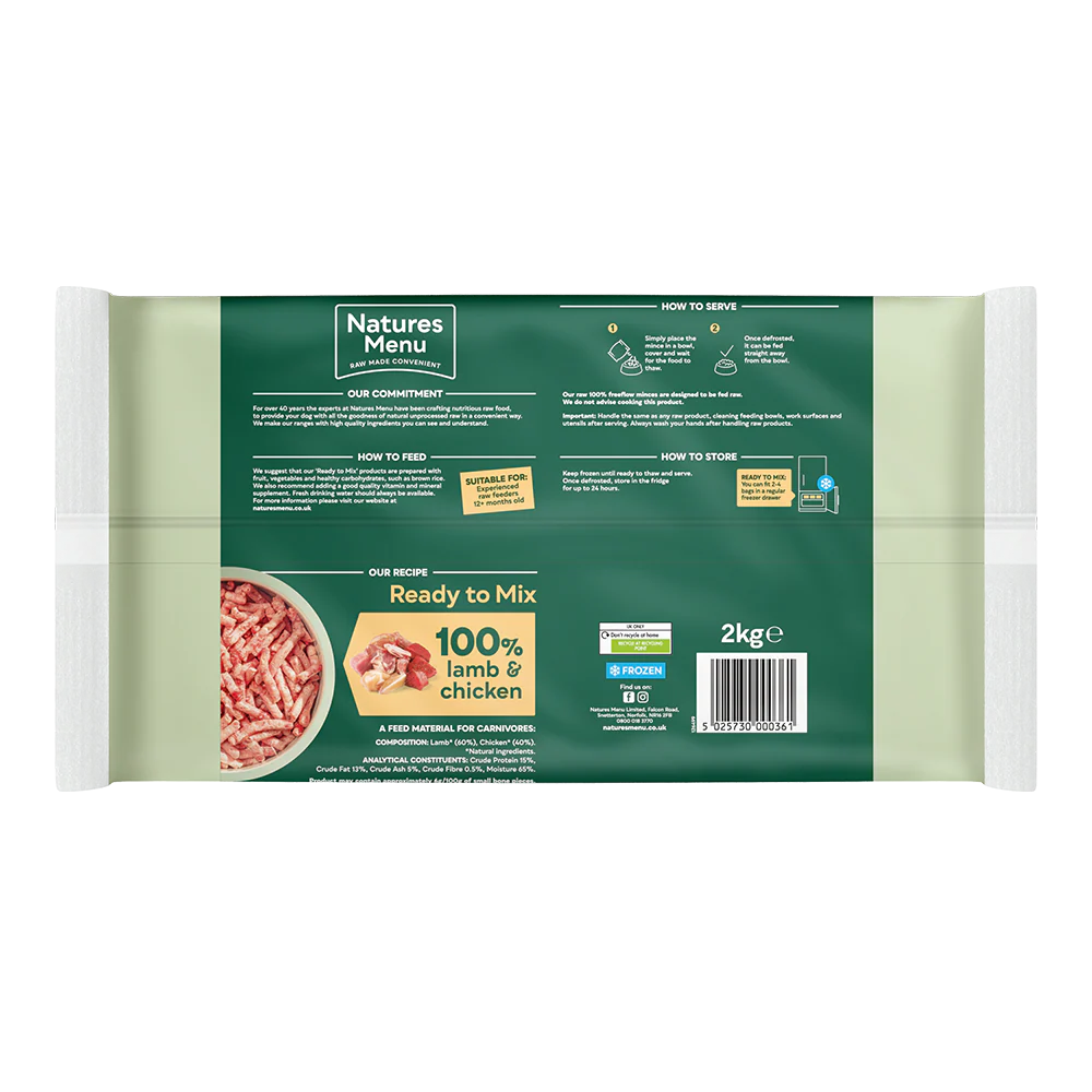 Natures Menu Ready to Mix Lamb Freeflow 2kg - Image 2