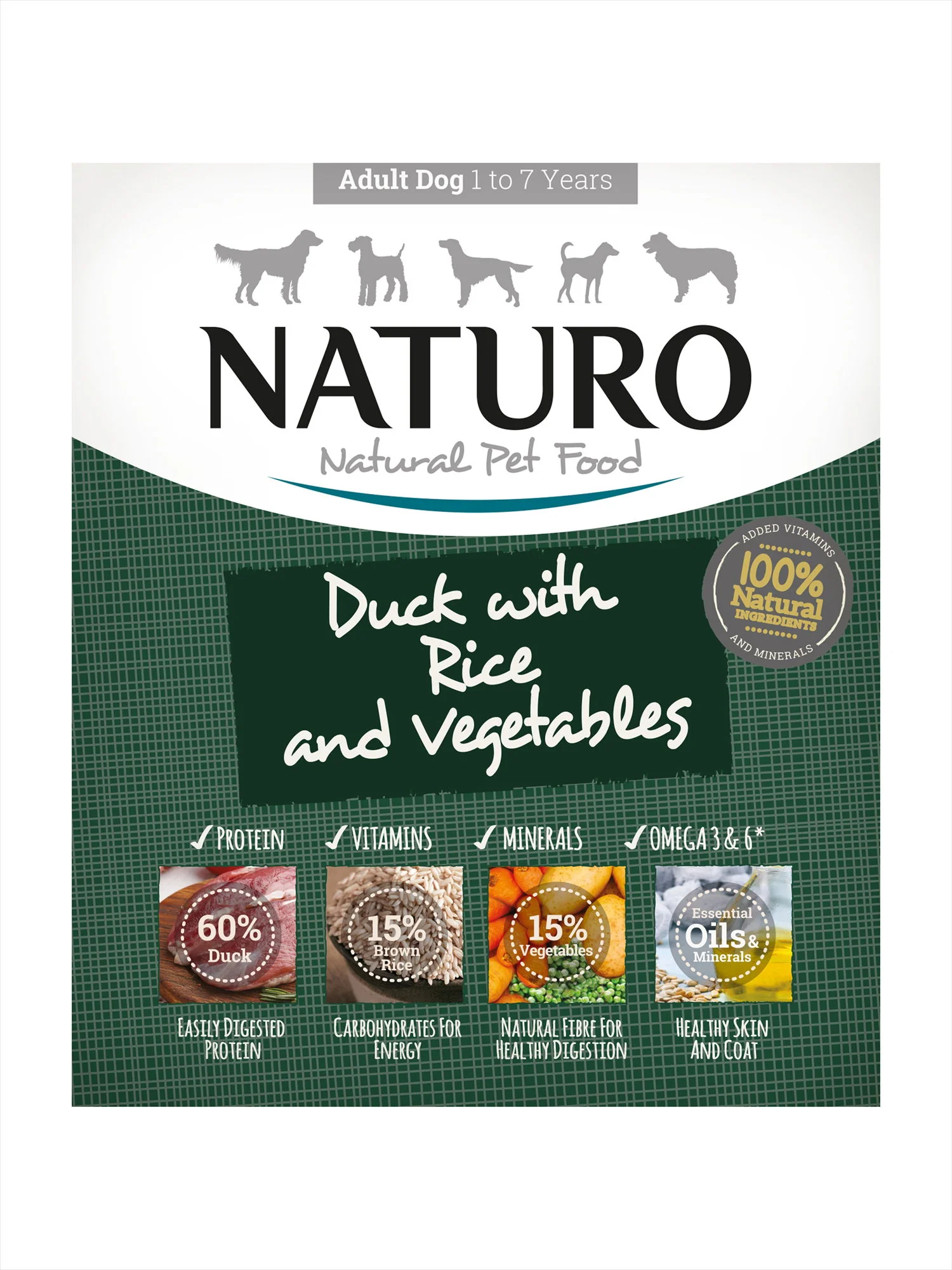 Naturo Adult Duck & Rice With Veg Tray 400g