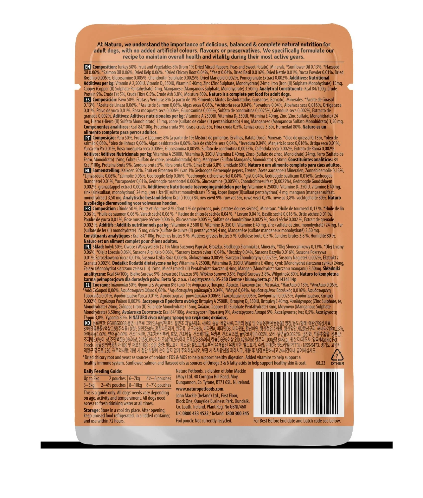 Naturo Adult Grain & Gluten Free Turkey in Herb Gravy 100g - Image 2