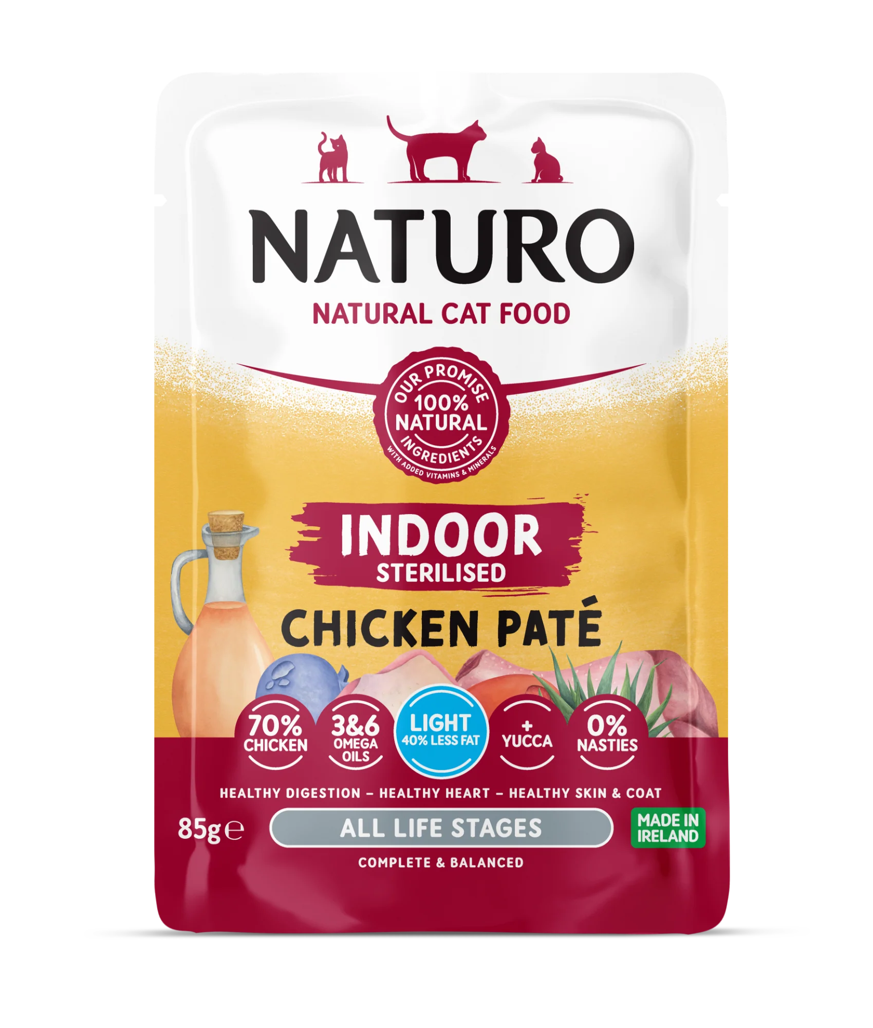 Naturo Cat Sterilised Chicken Paté Pouch 85g
