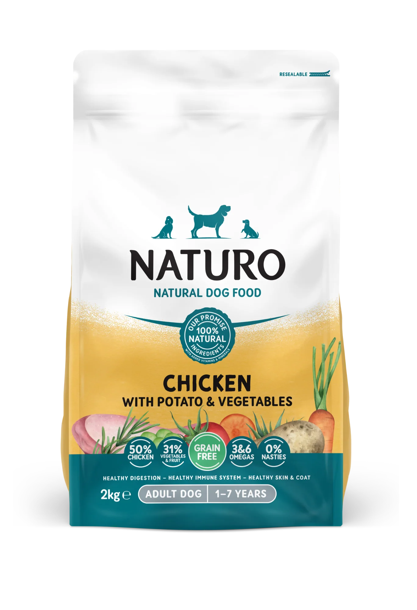Naturo Chicken with Potato & Vegetables Dry Dog Food - 2kg