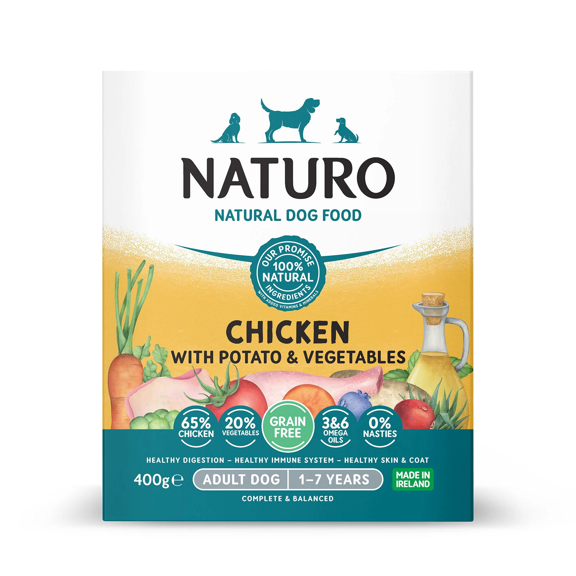 Naturo Grain Free Chicken & Potato With Veg Tray 400g