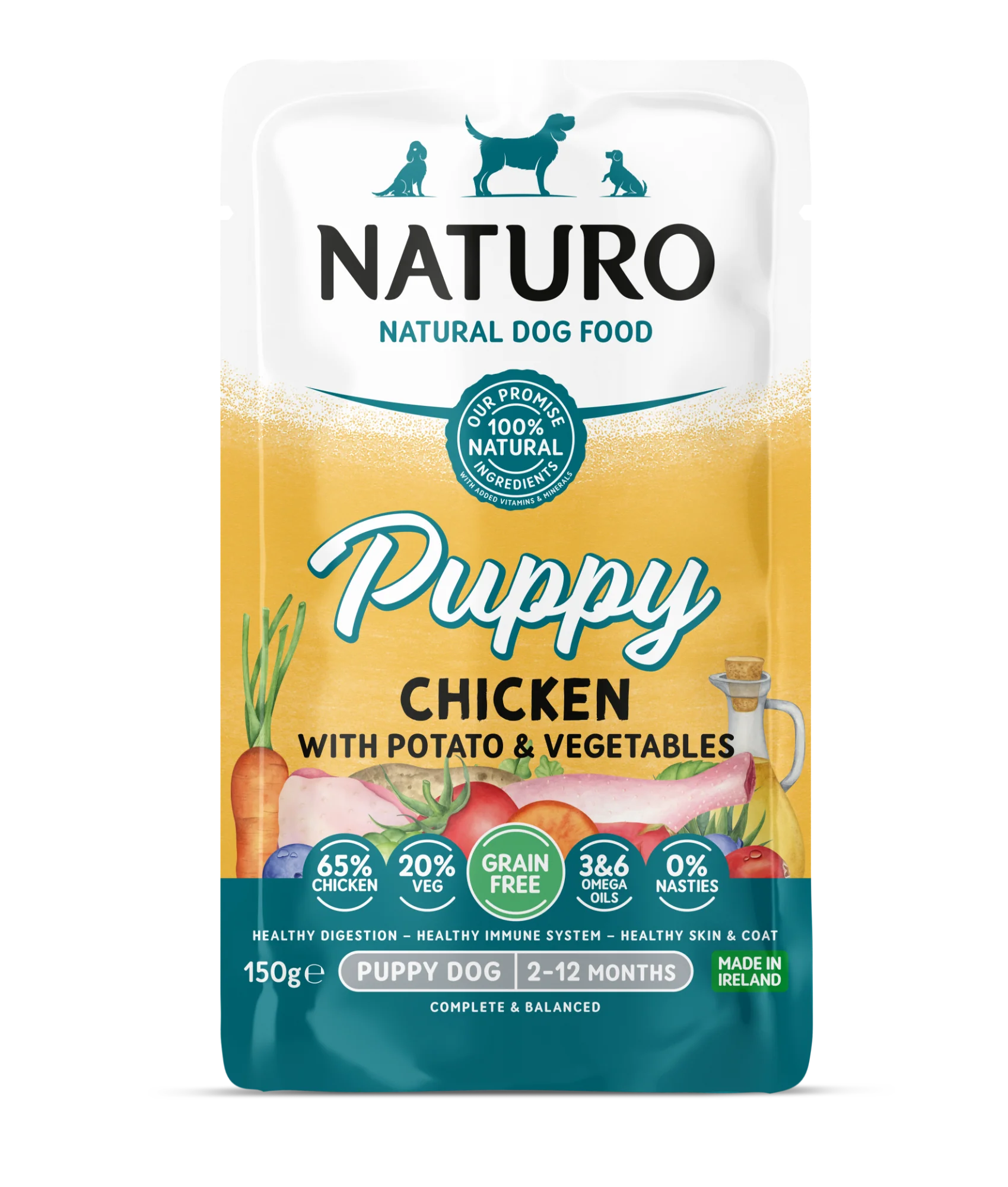 Naturo Puppy GF Chicken with Potato & Vegetables 150g Pouch