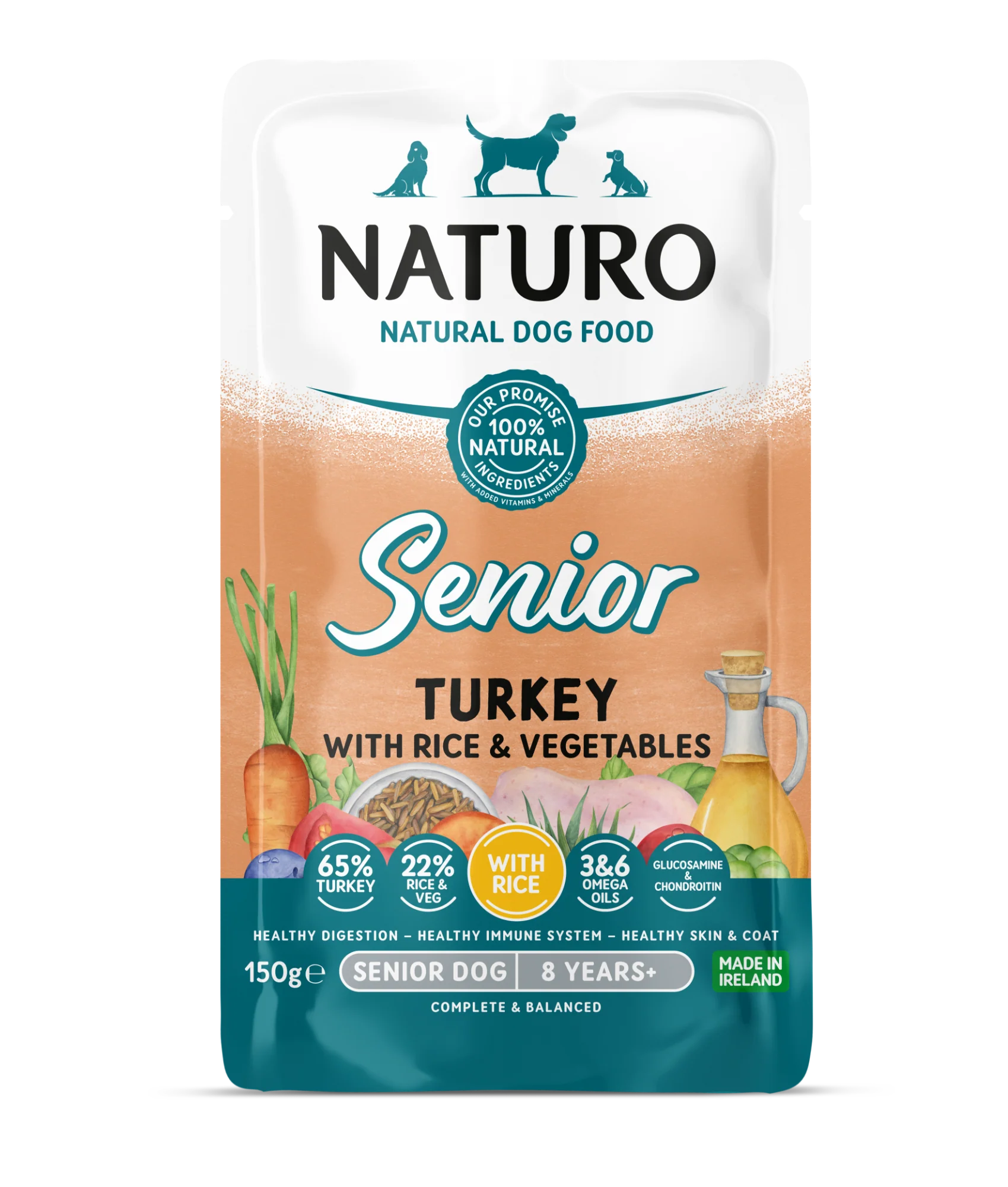 Naturo Senior Turkey with Rice & Vegetables 150g Pouch