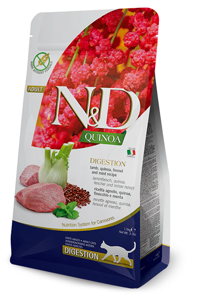 N&D Quinoa Cat Digestion. Lamb & Fennel Adult 1.5 Kg