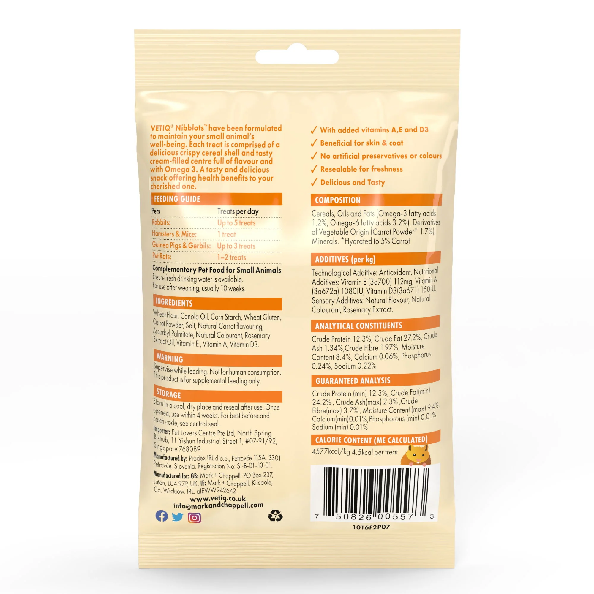 Nibblots For Small Animals Carrot 30g - Image 2