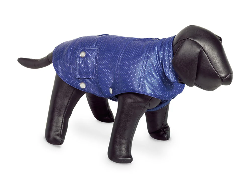 Nobby Danika Dog Coat Blue With Silver Dots 48cm