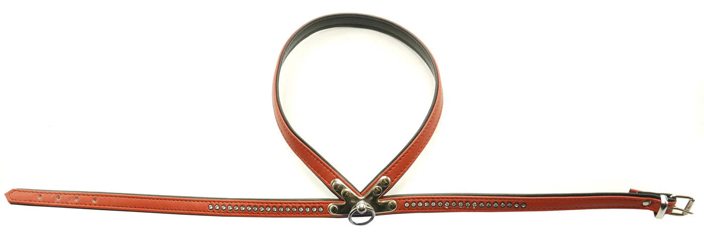 Nobby Dbl Bk Swarovski Crystal Harness Terracotta 35cm