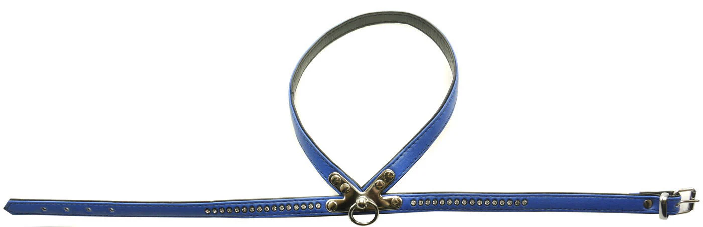Nobby Double Back Swarovski Crystal Harness D/ Blue 35cm