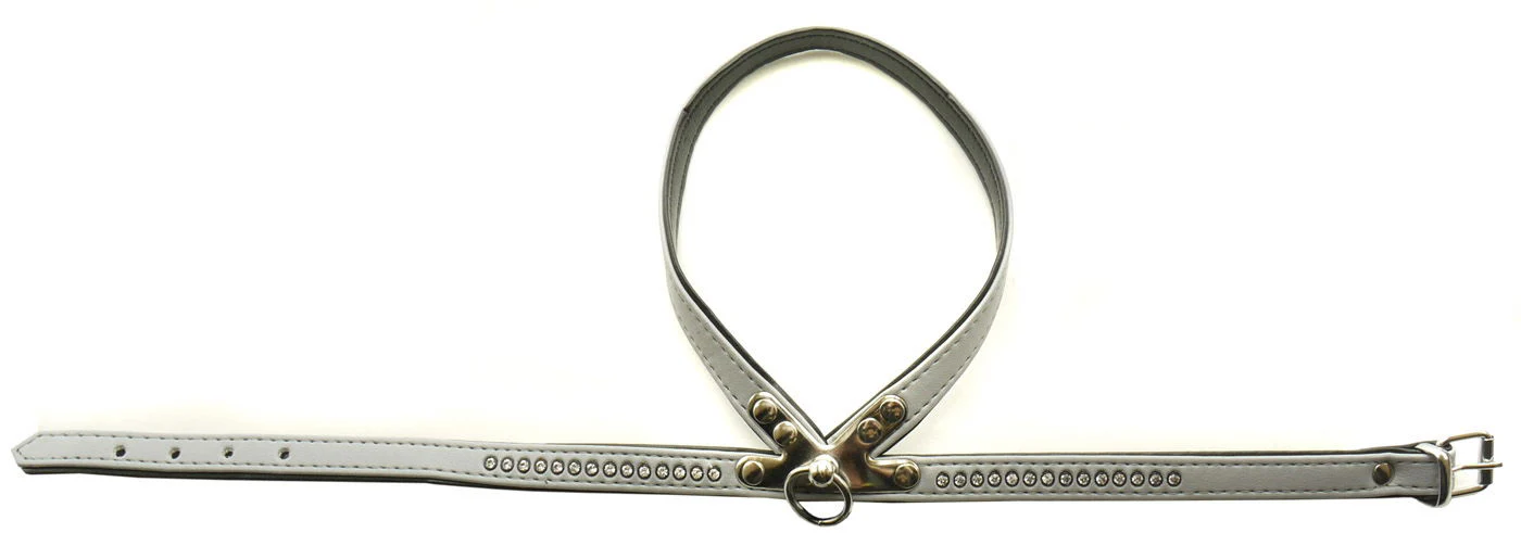 Nobby Double Backed Swarovski Crystal Harness Grey 50cm