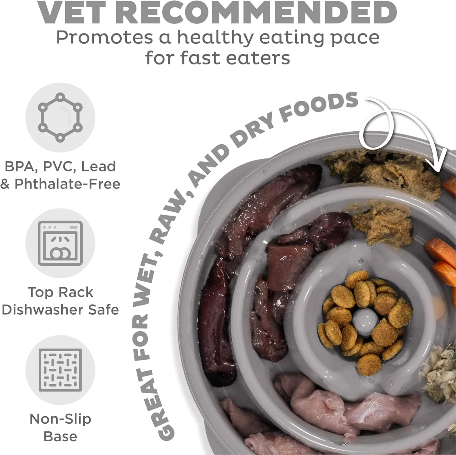 Outward Hound Fun Feeder Drop Grey Med - Image 3
