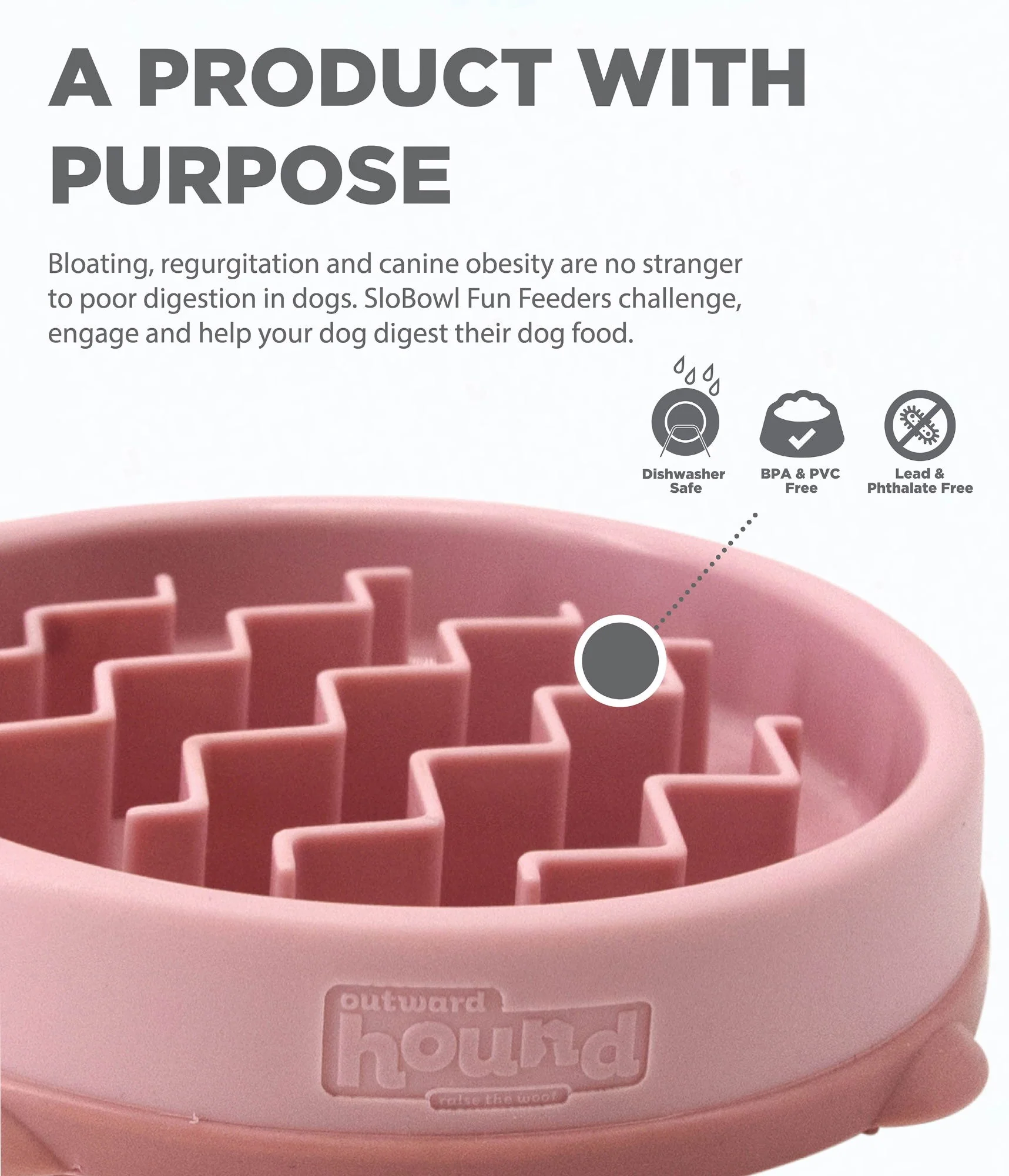 Outward Hound Fun Feeder Wave Pink Sml - Image 3