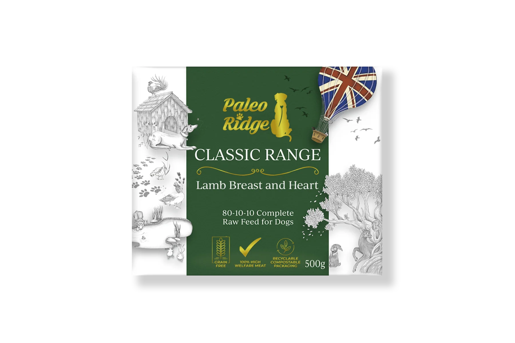 Paleo Ridge Classic Lamb Breast and Heart 500g
