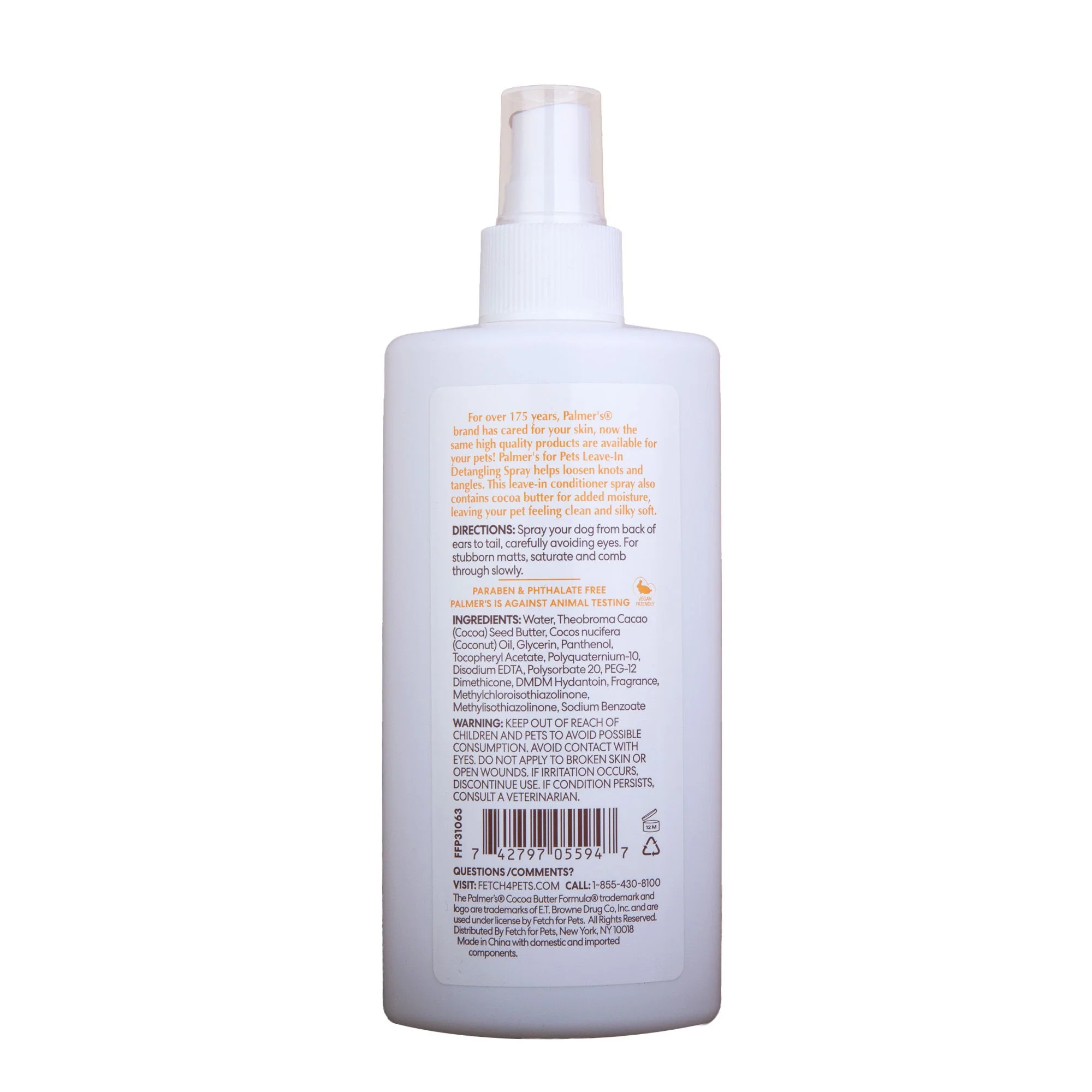 Palmer's For Pets Detangling & Conditioning Spray With Cocoa Butter 8oz - Image 2