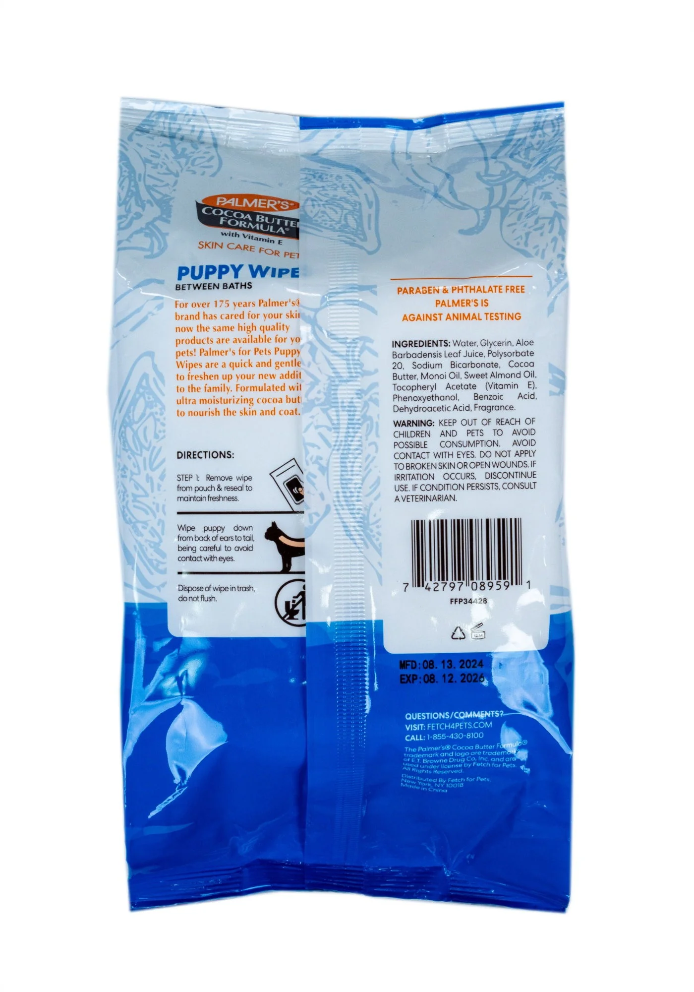 Palmer's For Pets Puppy Wipes With Cocoa Butter 100ct - Image 2