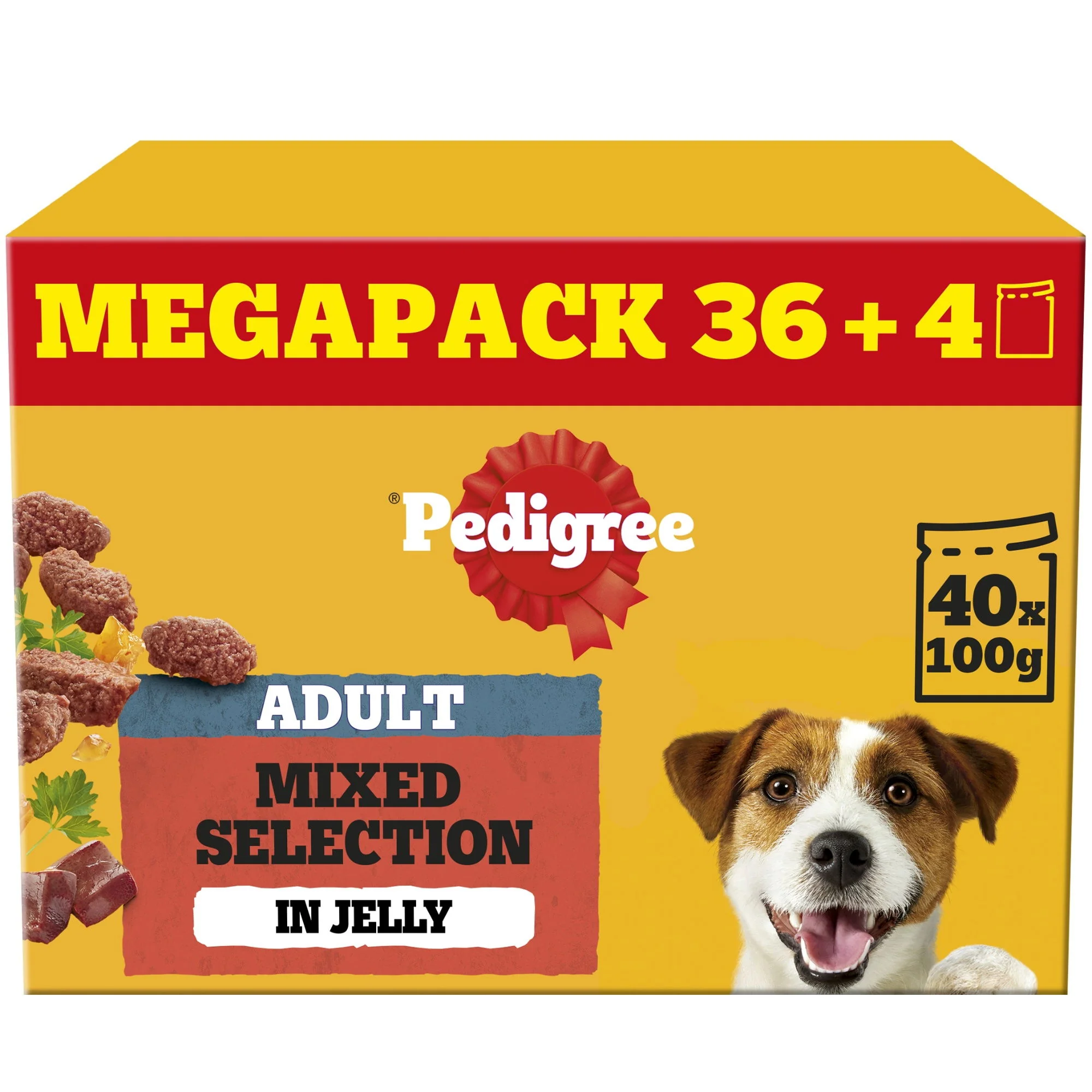 PEDIGREE Adult Dog Pouches Mixed Selection in Jelly 40 for 36 x100g Mega Pack - Image 2