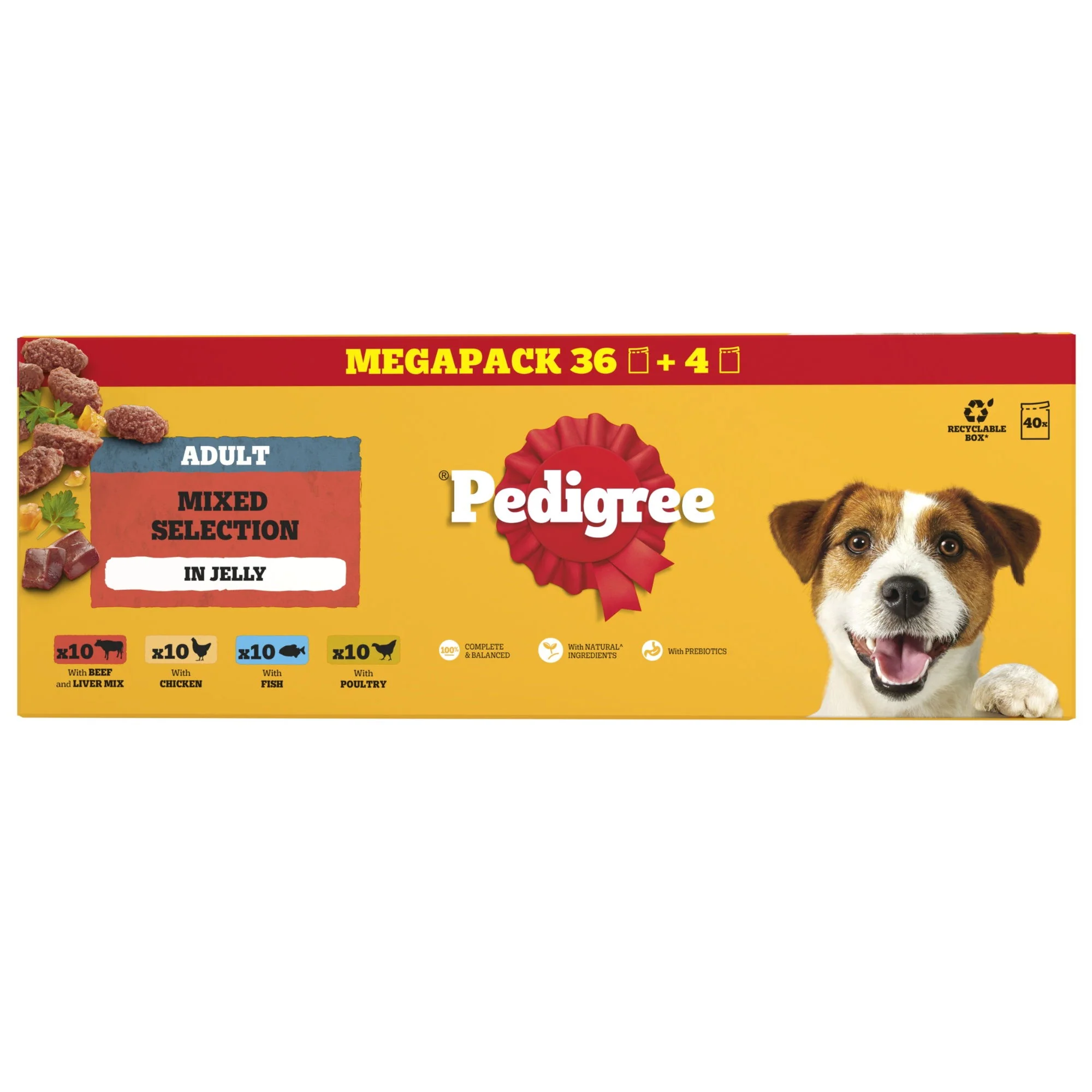 PEDIGREE Adult Dog Pouches Mixed Selection in Jelly 40 for 36 x100g Mega Pack - Image 3