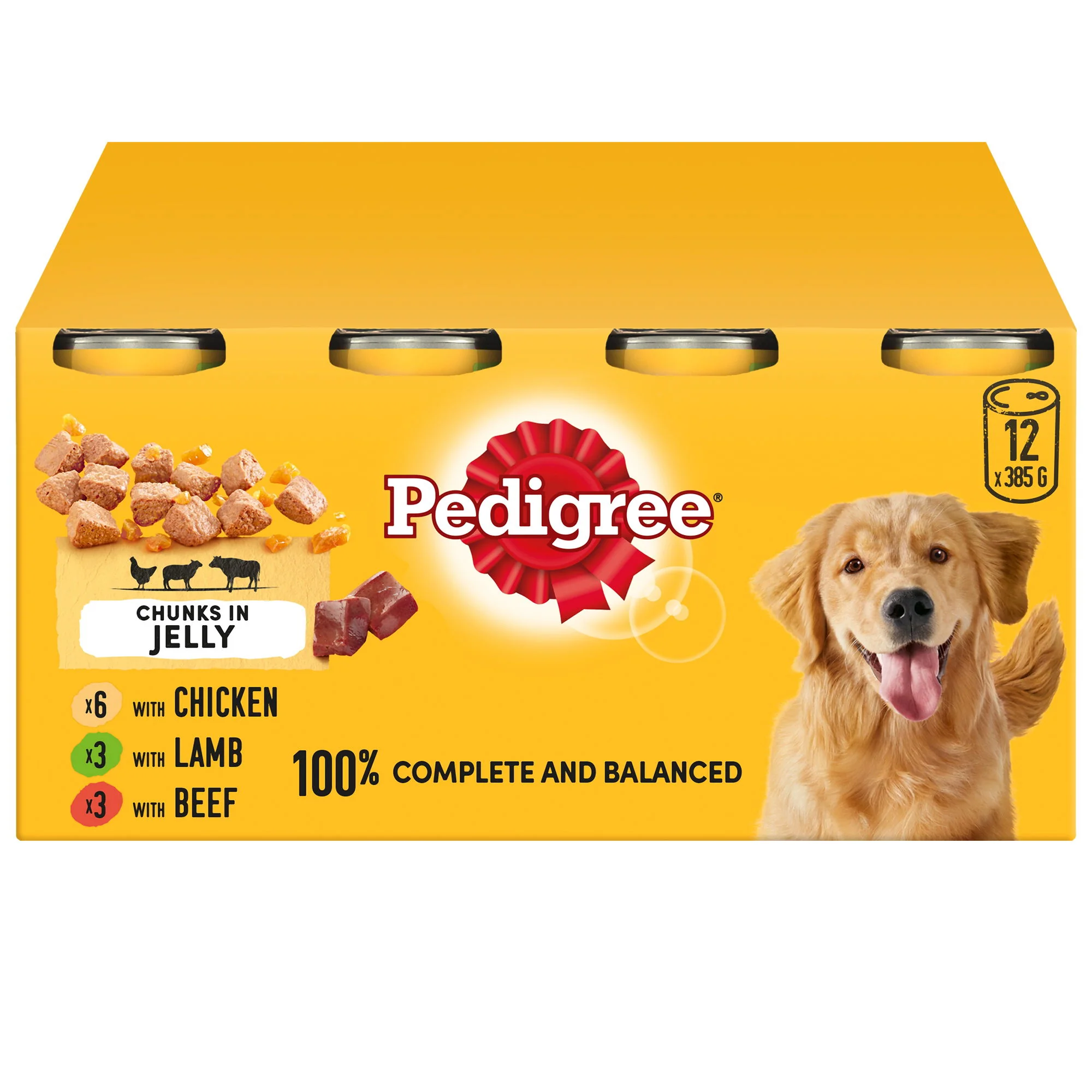 PEDIGREE Adult Wet Dog Food Tins Mixed in Jelly 12 x 385g - Image 2