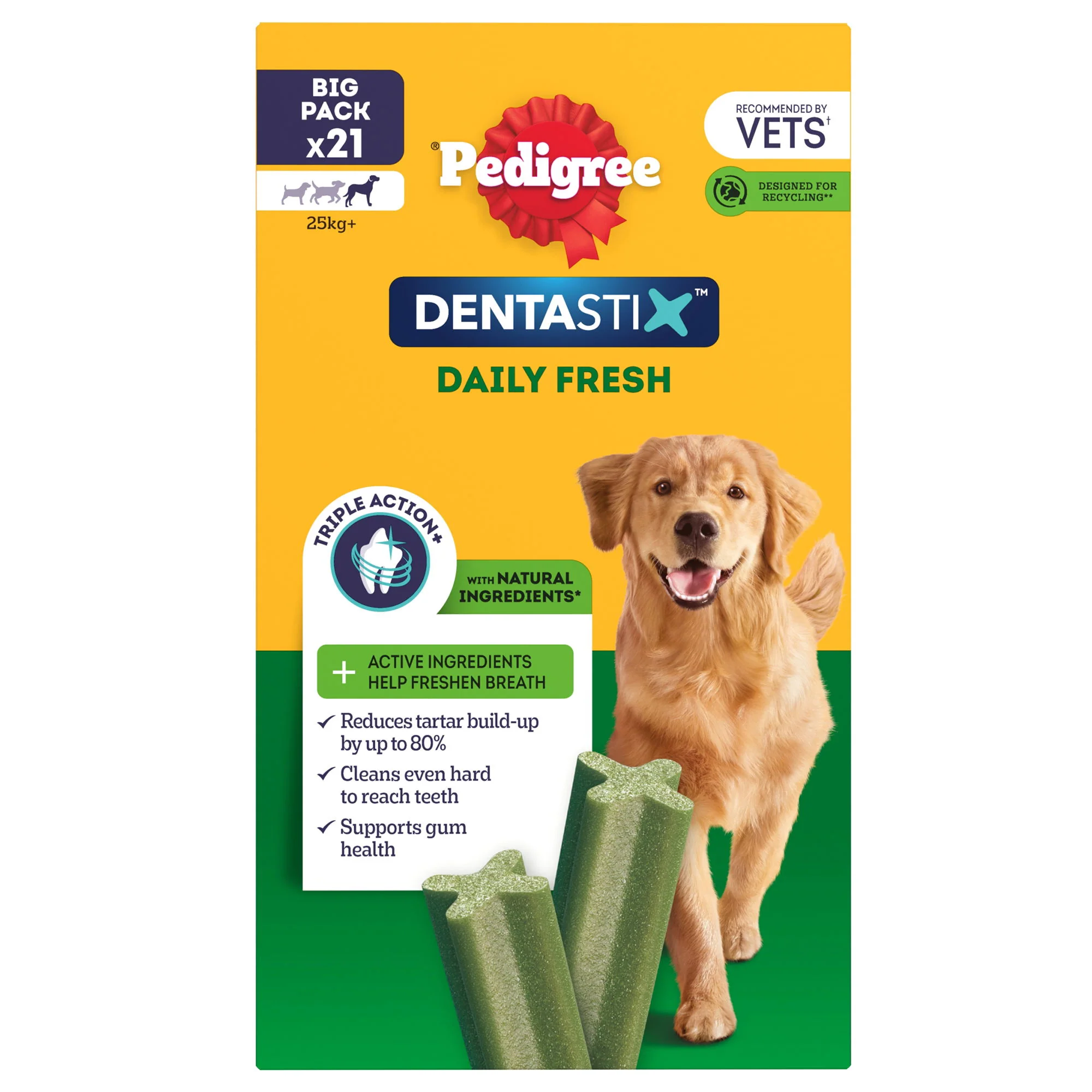 PEDIGREE DENTASTIX Fresh Daily Dental Chews Large Dog Treat 21 Sticks