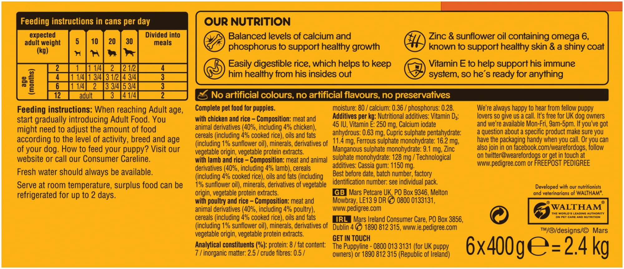 PEDIGREE Puppy Wet Dog Food Tins Mixed in Jelly 6 x 400g - Image 3