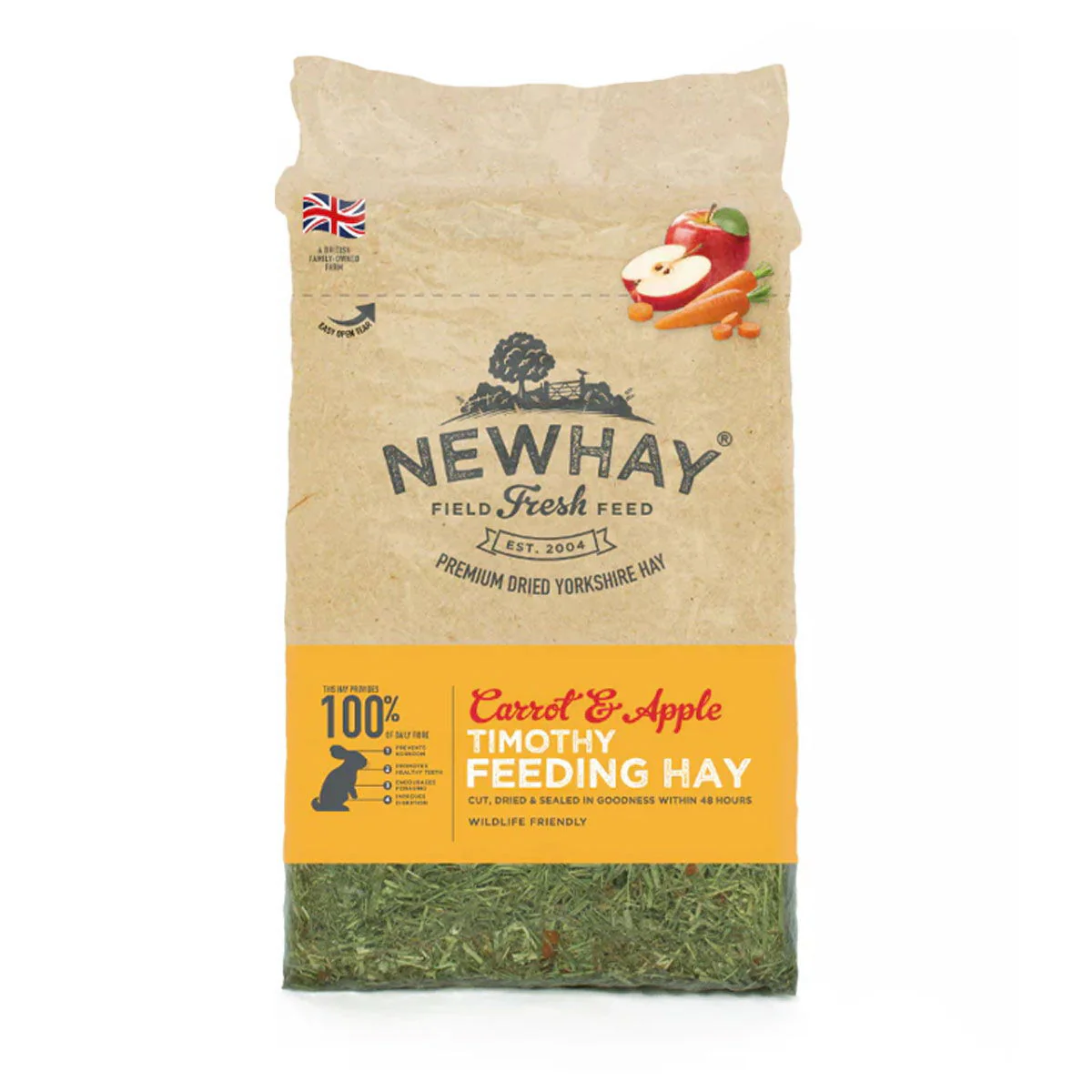 Petlife New Hay Timothy Hay With Carrot & Apple 1kg