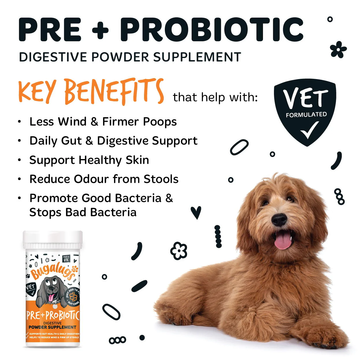 Pre & Probiotic Digestive Powder Supplement 80g Pot with spoon - Image 3