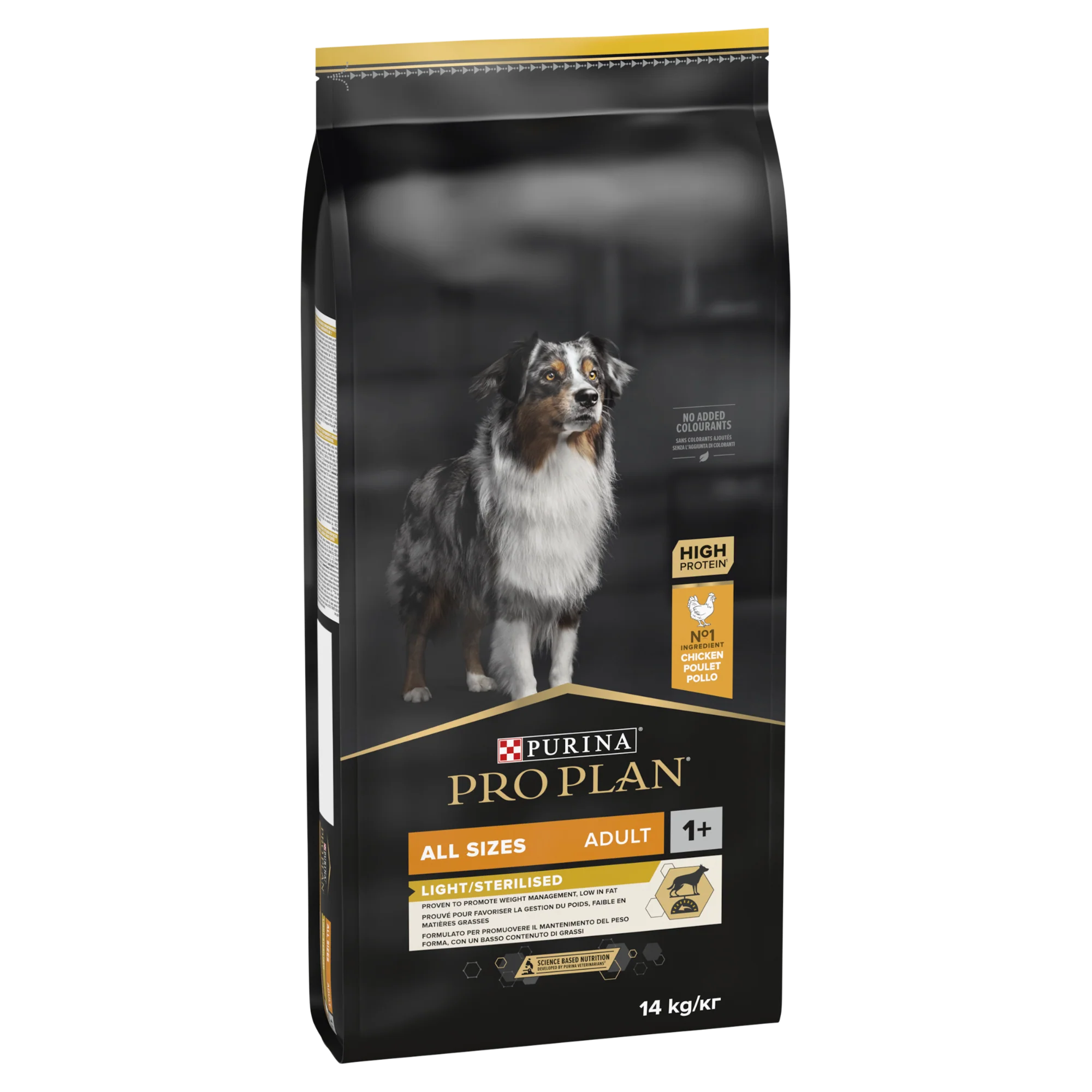 PRO PLAN All Sizes Adult Light / Sterilised Dry Dog Food with Chicken 14kg