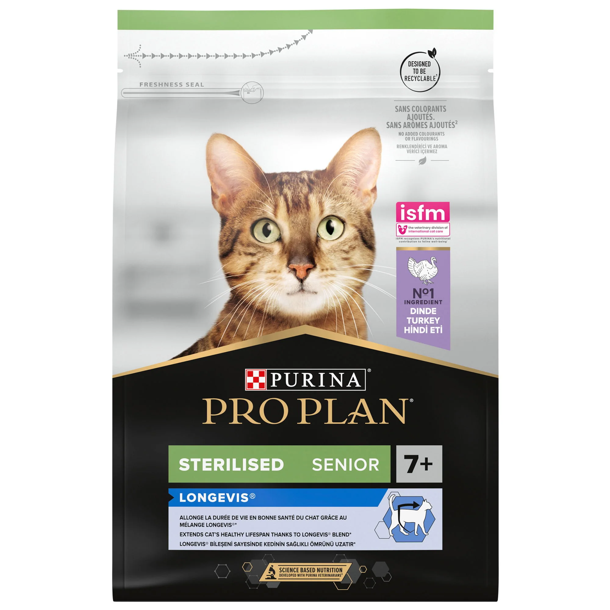 PRO PLAN Cat Optirenal Delicate Turkey & Rice 3kg Longevis Sterilised 7+ Senior Dry Cat Food Turkey - Image 7