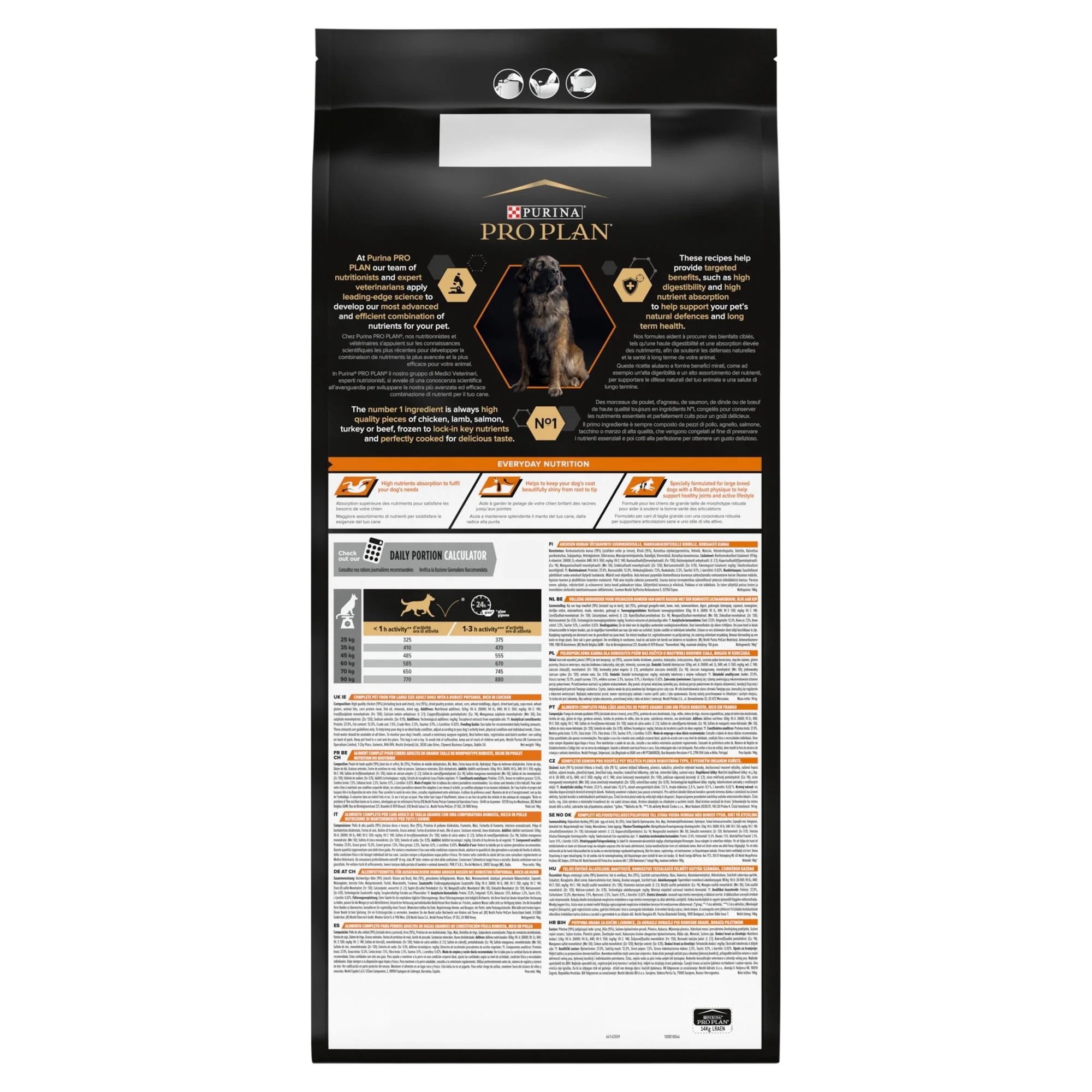 Pro Plan Dog Adt Optibalance Lge/Breed Robust Chicken 14kg - Image 3