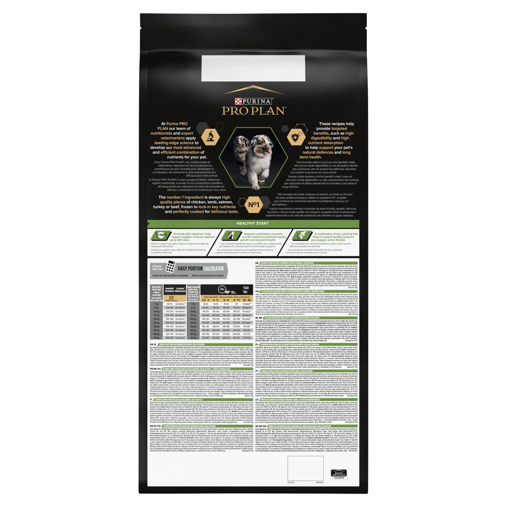 Pro Plan Dog Puppy Optistart Medium Breed Chicken 12kg - Image 3