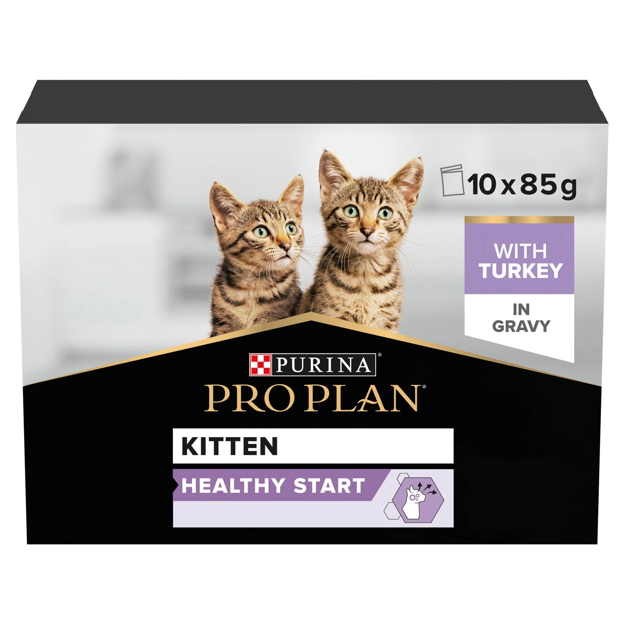 Pro Plan Kitten Healthy Start With Turkey In Gravy 10x85g - Image 2