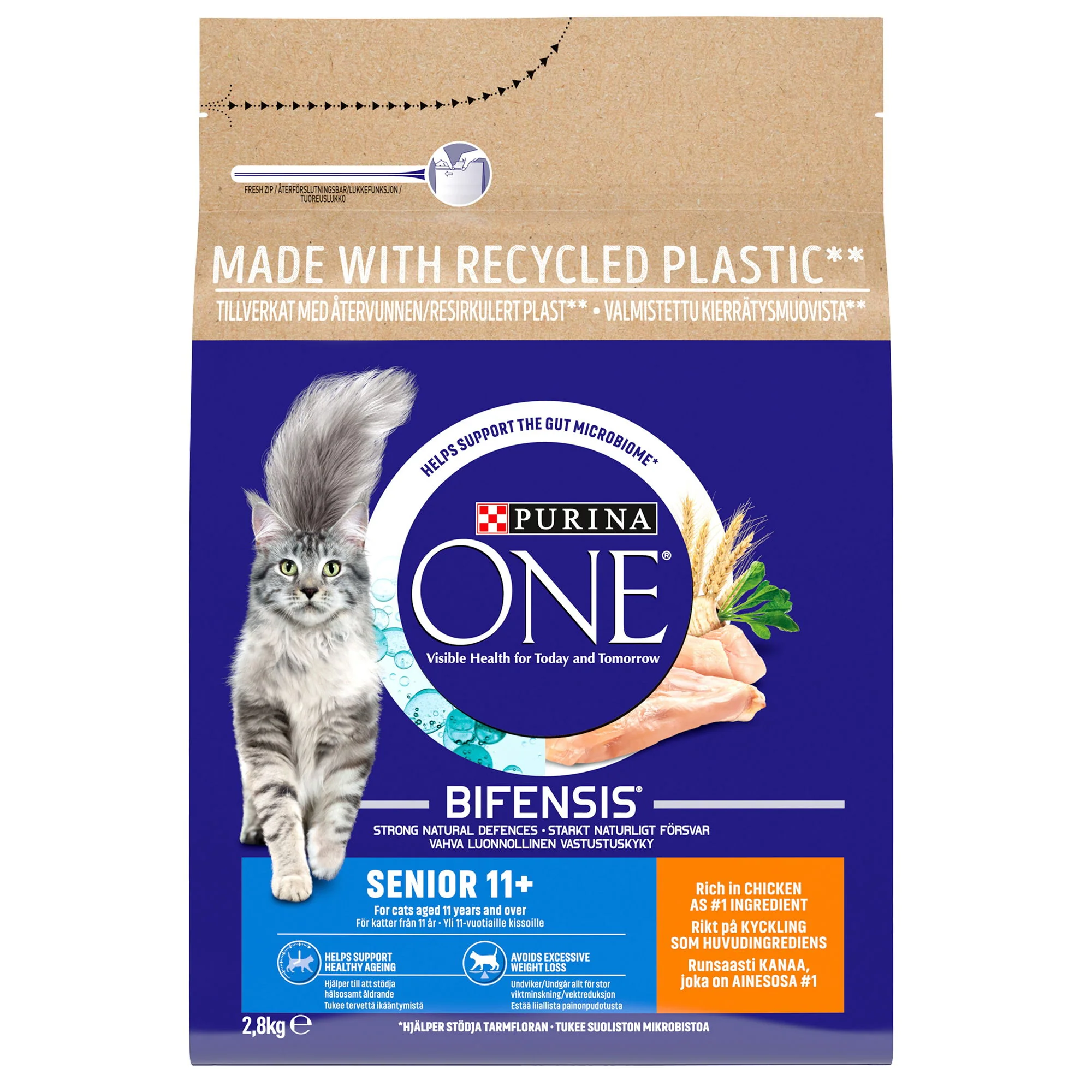 Purina One 11+ Dry Cat Food Chicken & Wholegrain 2.8kg - Image 2