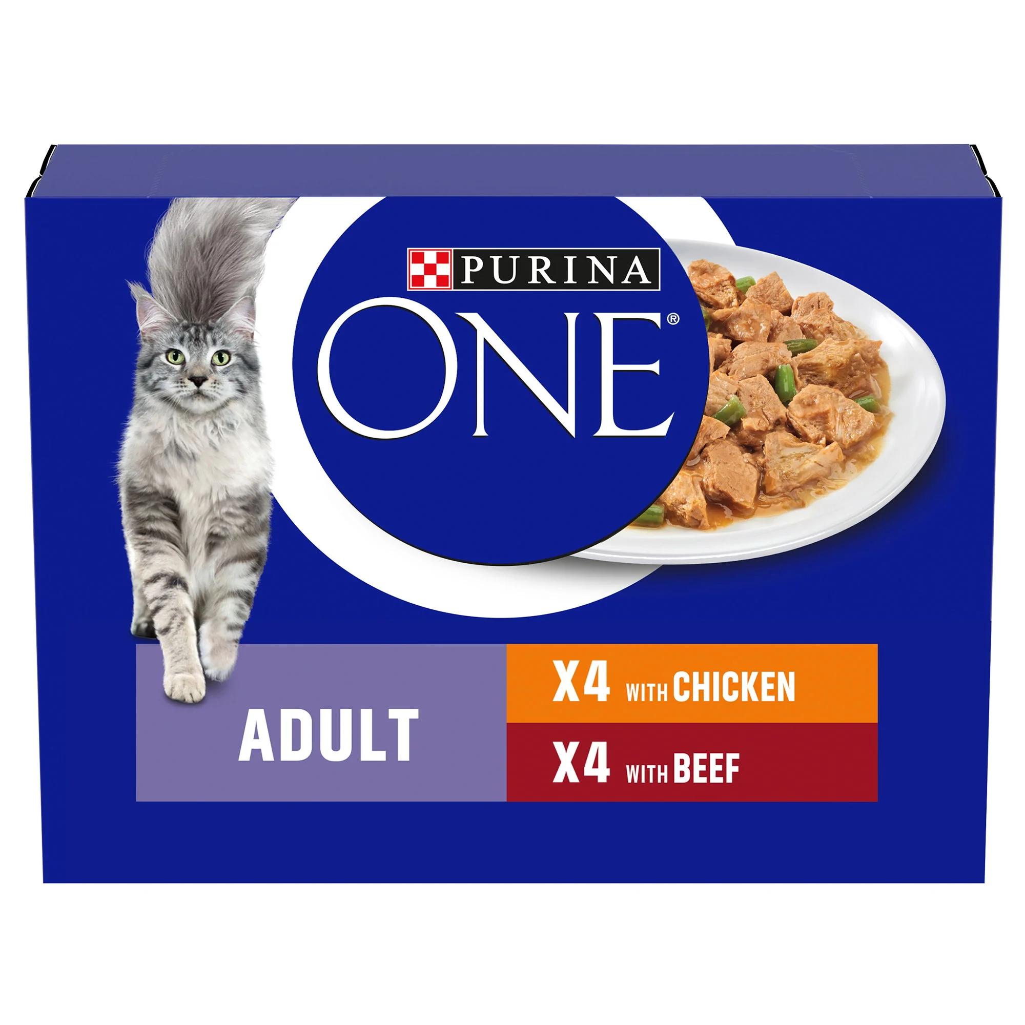 Purina One Adt Mini Fillets In Gravy Chicken & Beef 8x85g - Image 2