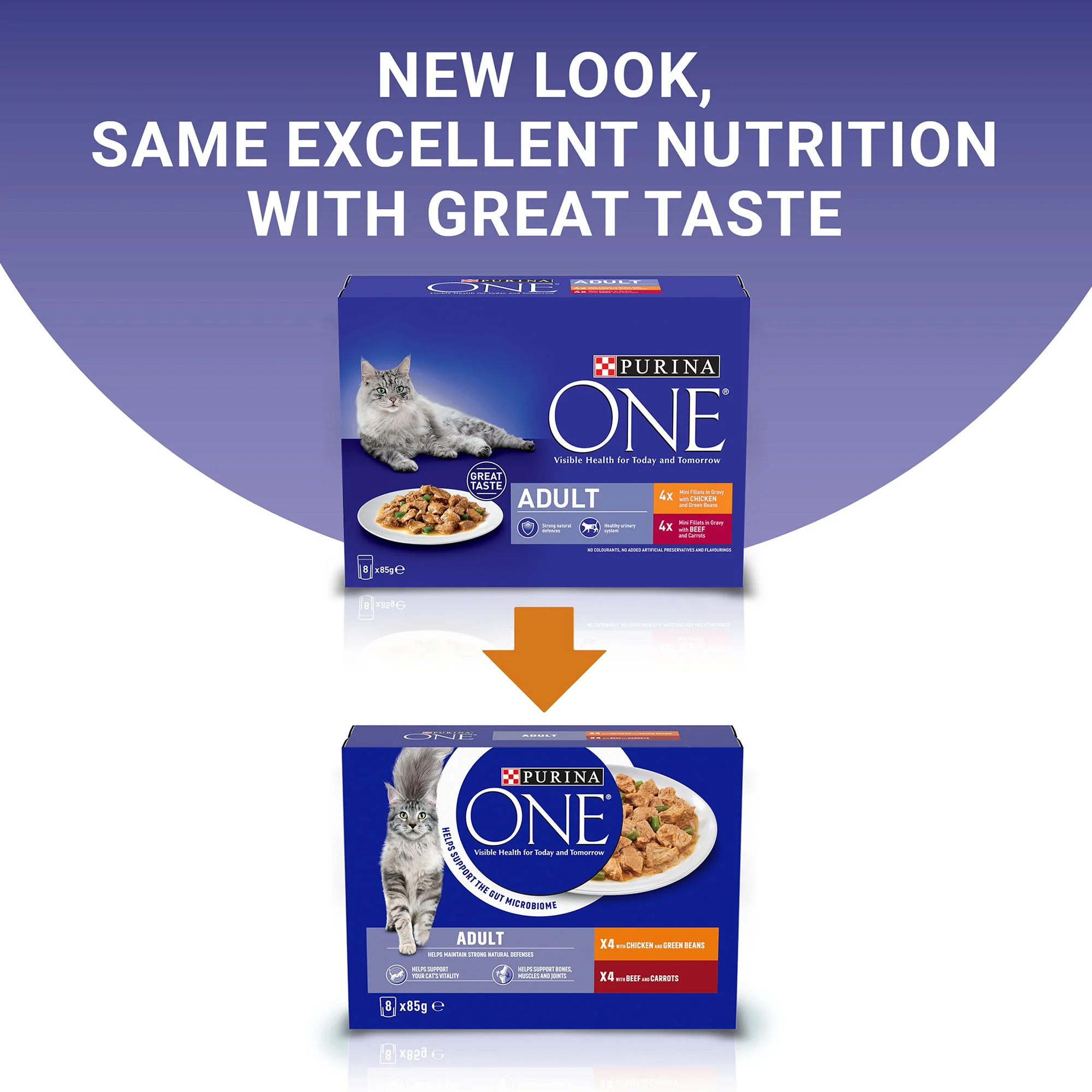 Purina One Adt Mini Fillets In Gravy Chicken & Beef 8x85g - Image 4
