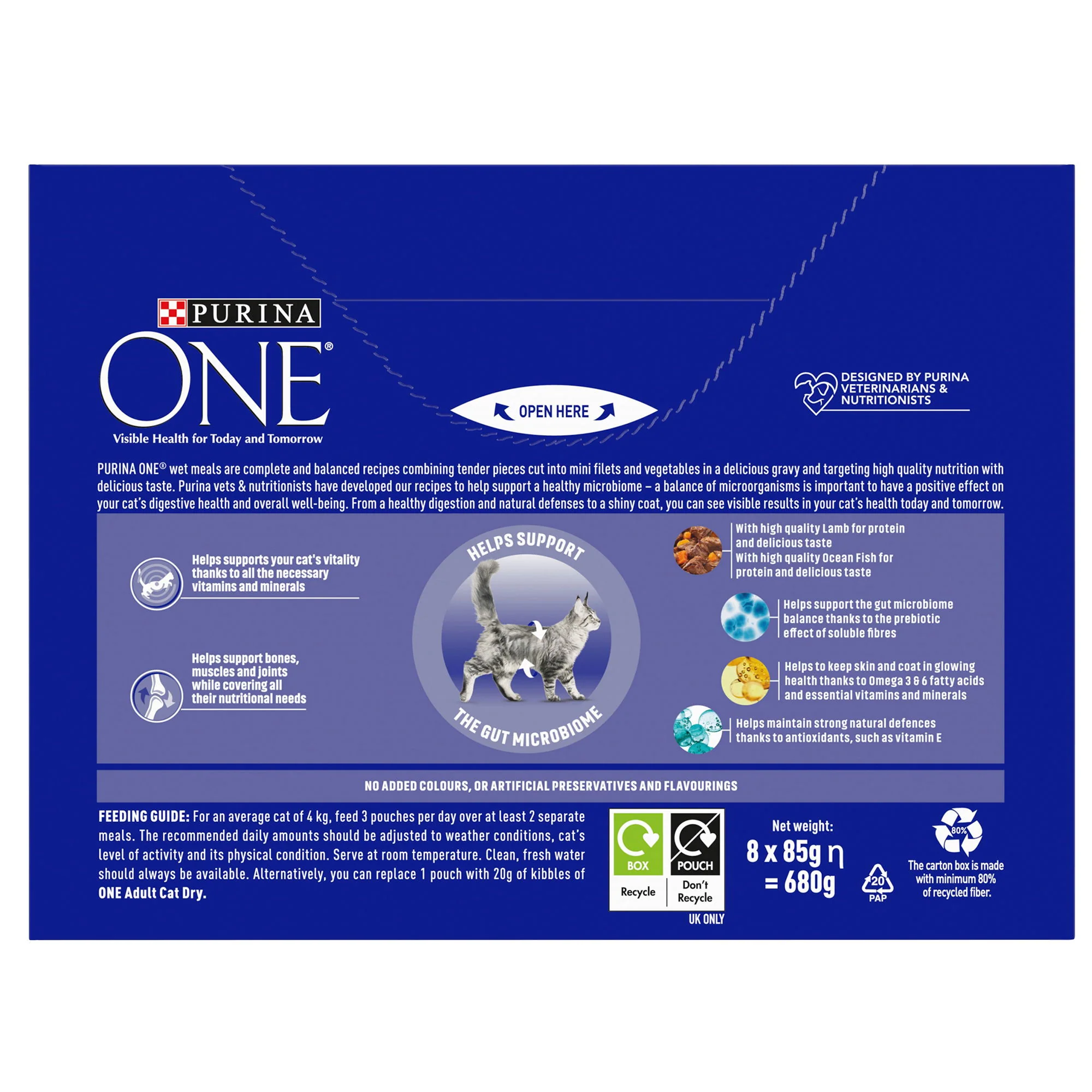 Purina One Adt Mini Fillets In Gravy Ocean Fish&Lamb 8x85g - Image 3