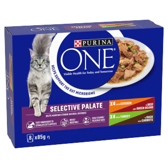 Purina One Adult Wet Cat Food Selective Palate - 8x85g