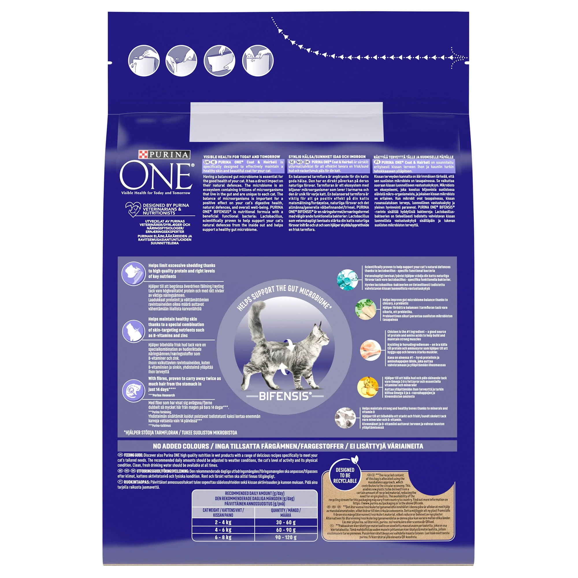 Purina One Coat & Hairball Adult Dry Cat  Chicken 2.8kg - Image 3