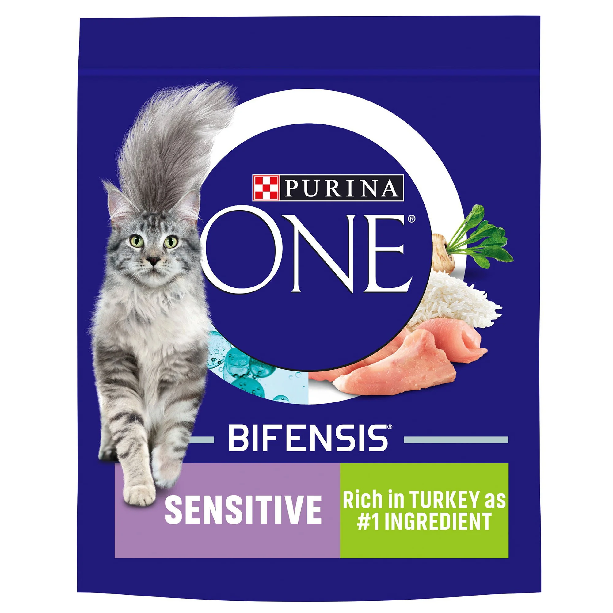 Purina One Sensitive Adult Dry Cat Food Turkey 750g - Image 2