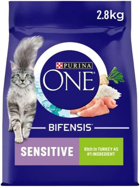 Purina One Sensitive Dry Cat Food With Turkey & Rice 2.8kg