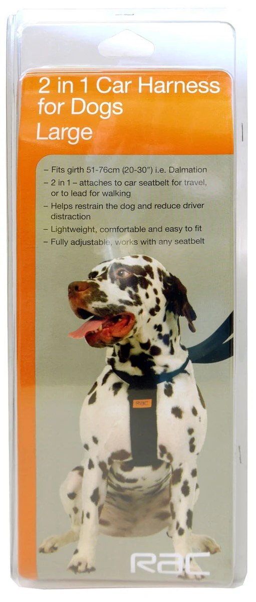 RAC 2 In 1 Car Harness Large Max Chest 51-76cm (20-30")
