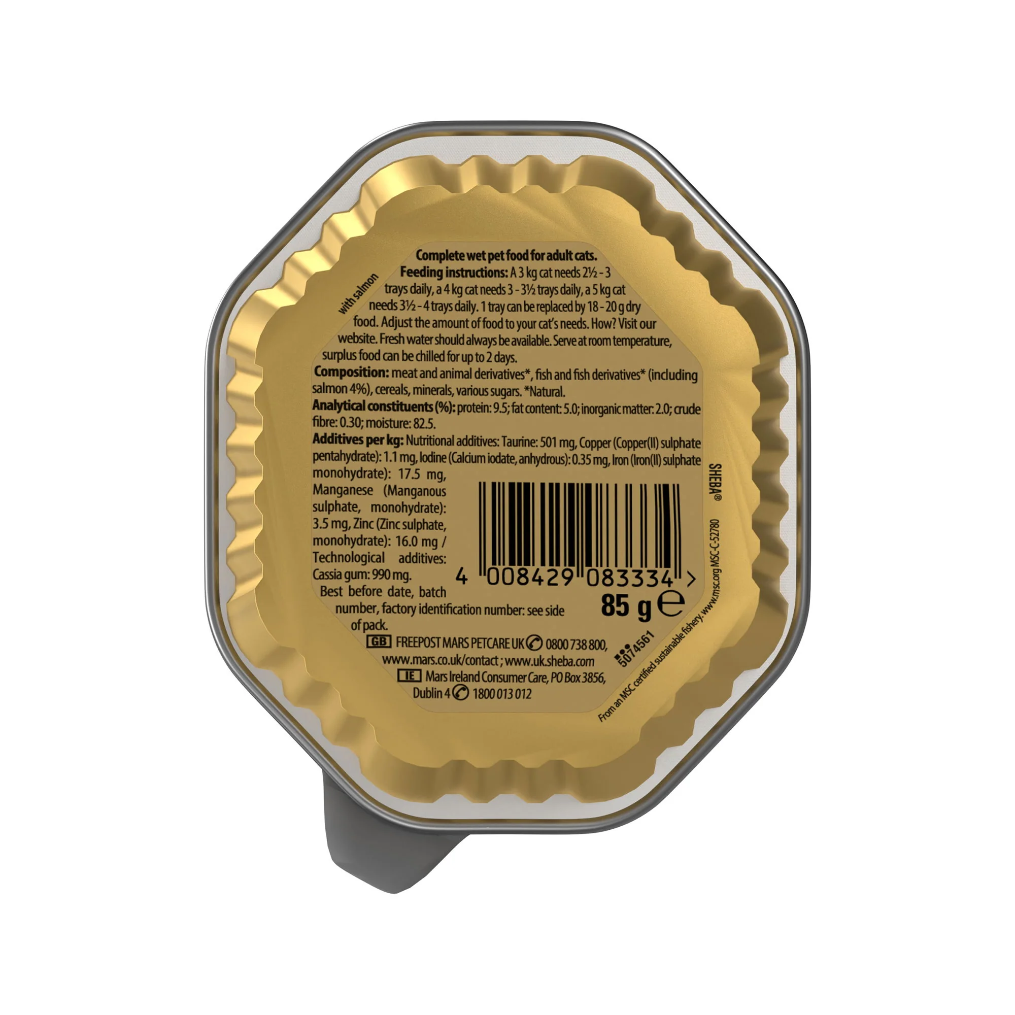 SHEBA Classics Wet Cat Food Tray Salmon in Terrine 85g - Image 2