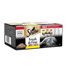 SHEBA Fresh & Fine Wet Cat Food Pouch Poultry in Gravy Mega Pack 50 x 50g