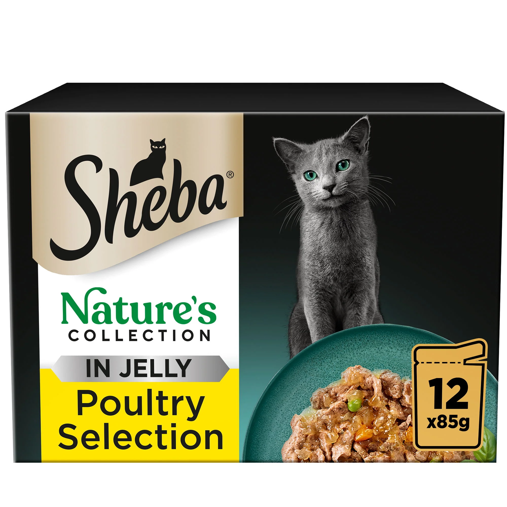 SHEBA Nature's Collection Adult Cat Food Poultry in Jelly 12 x 85g Pouch - Image 2