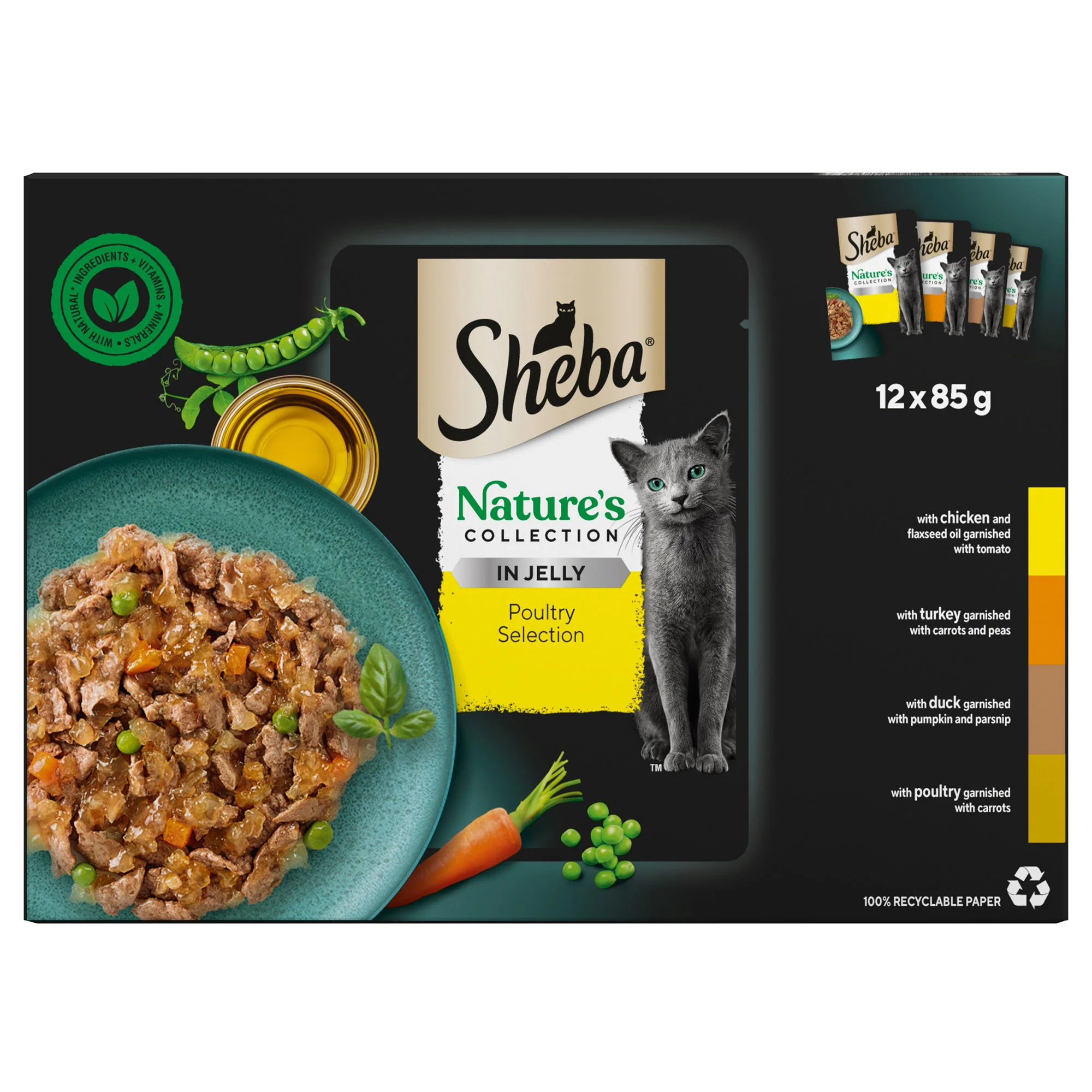 SHEBA Nature's Collection Adult Cat Food Poultry in Jelly 12 x 85g Pouch - Image 3