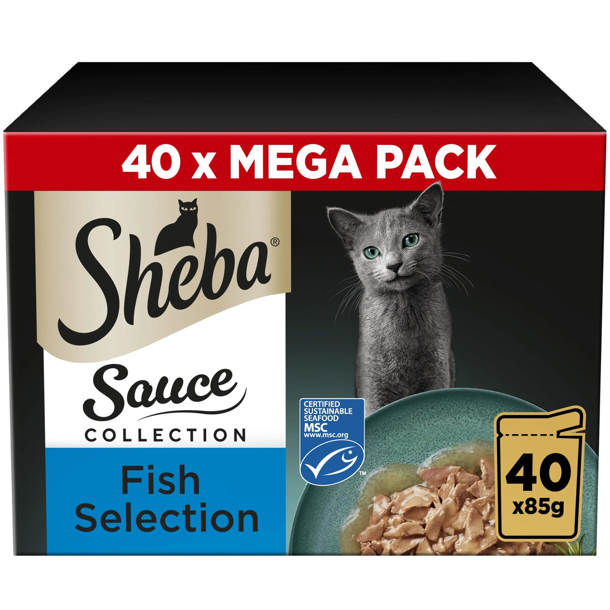 SHEBA Sauce Collection Adult Cat Food Fish Selection 40x85g Pouch