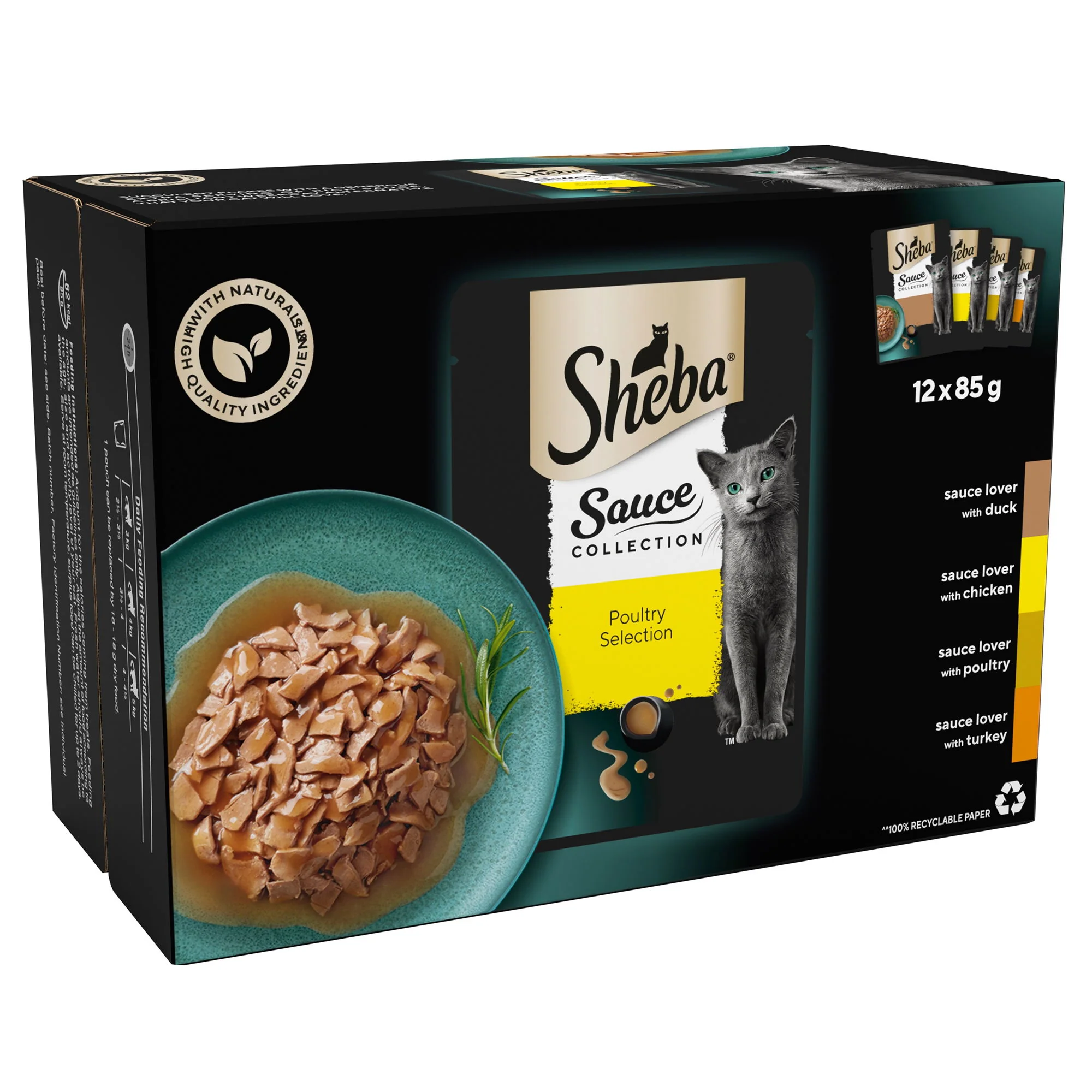 SHEBA Sauce Collection Adult Cat Food Poultry Selection 12 x 85g Pouch - Image 2