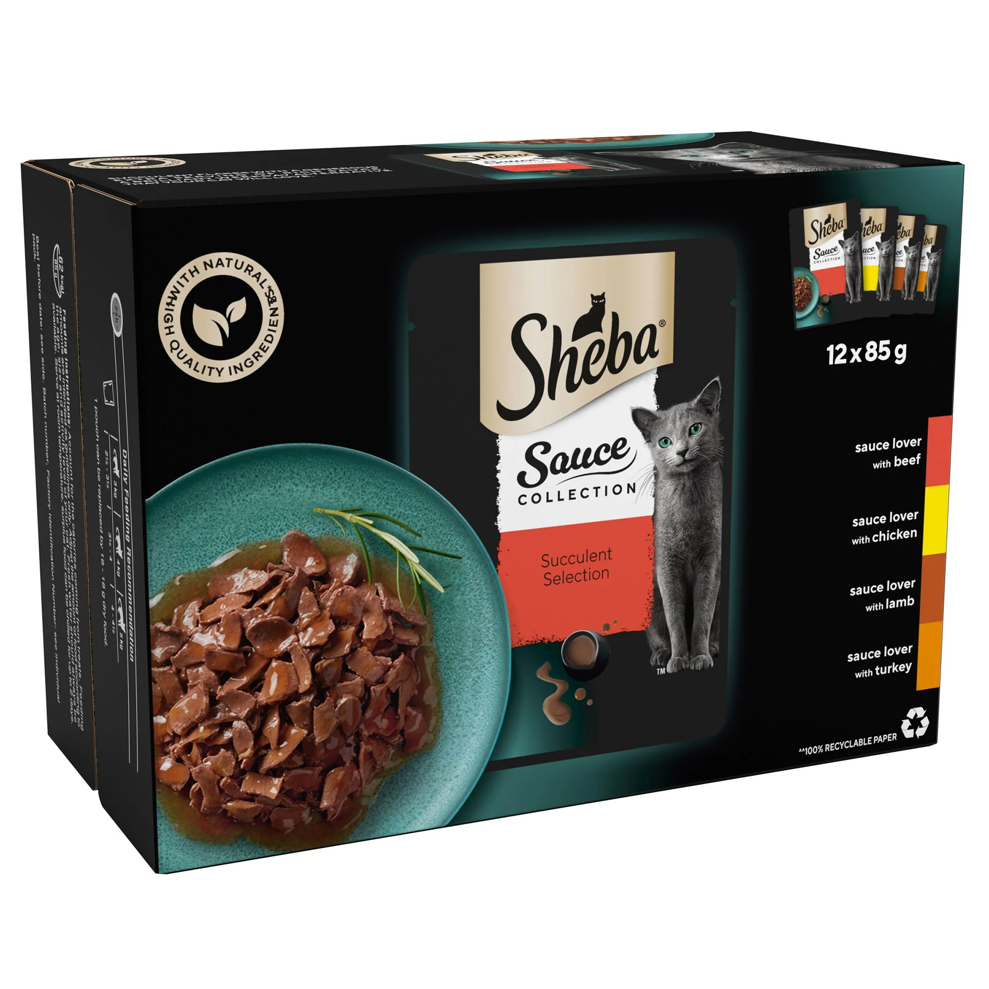SHEBA Sauce Collection Adult Cat Food Succulent Selection 12 x 85g Pouch - Image 2